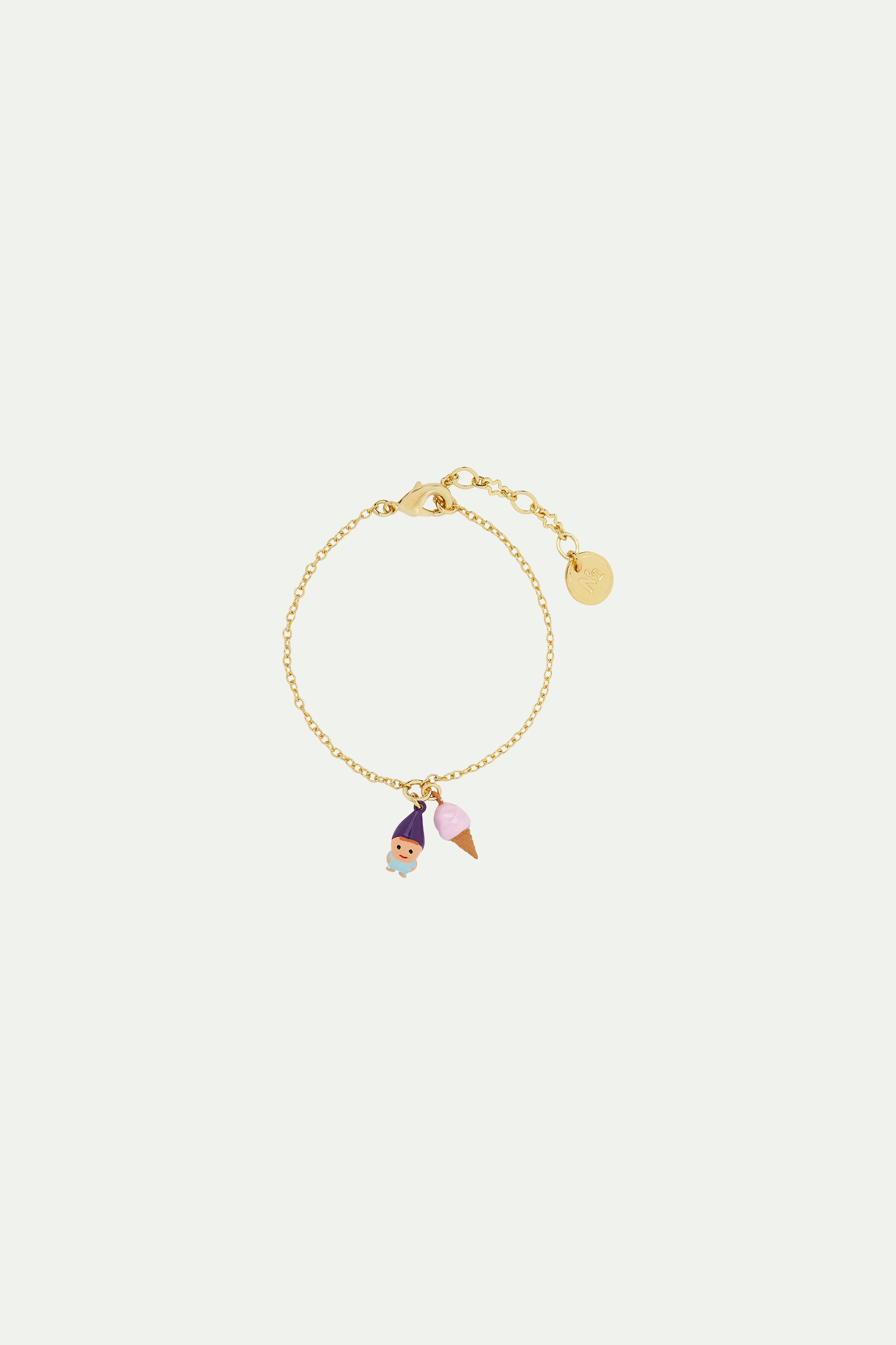 Garden gnome and gelato fine bracelet