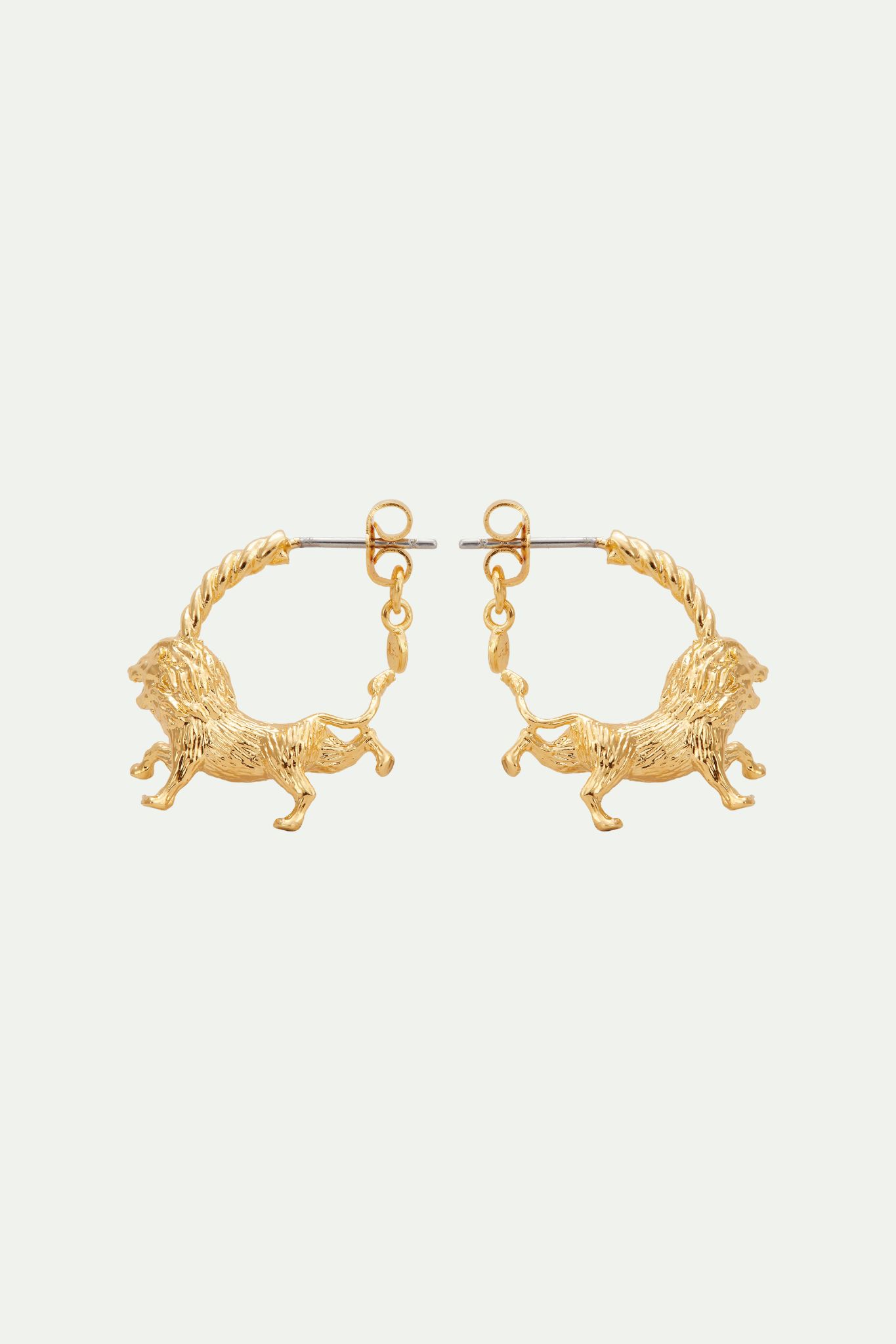 Leo zodiac sign hoops earrings