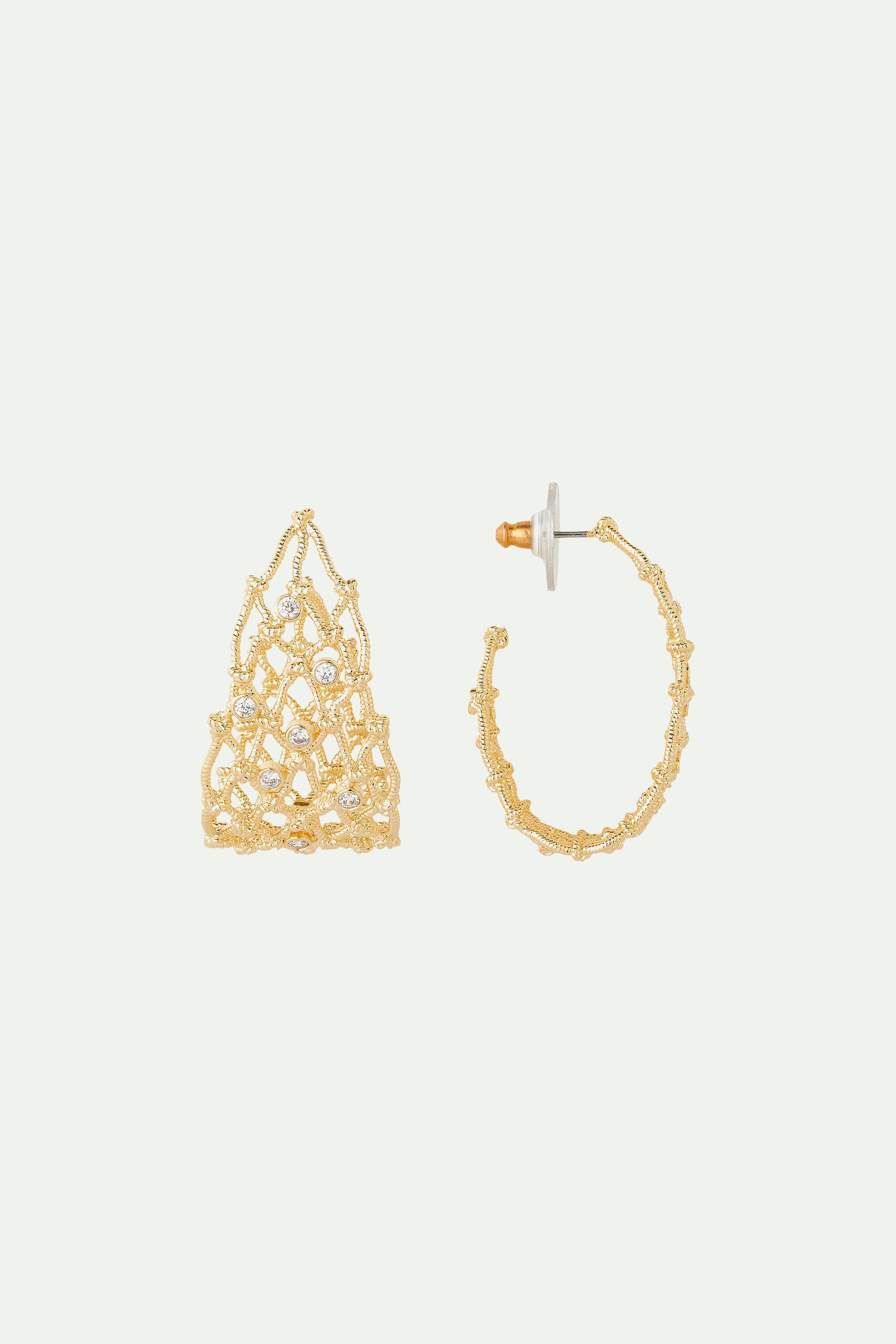 Rope mesh hoop earrings