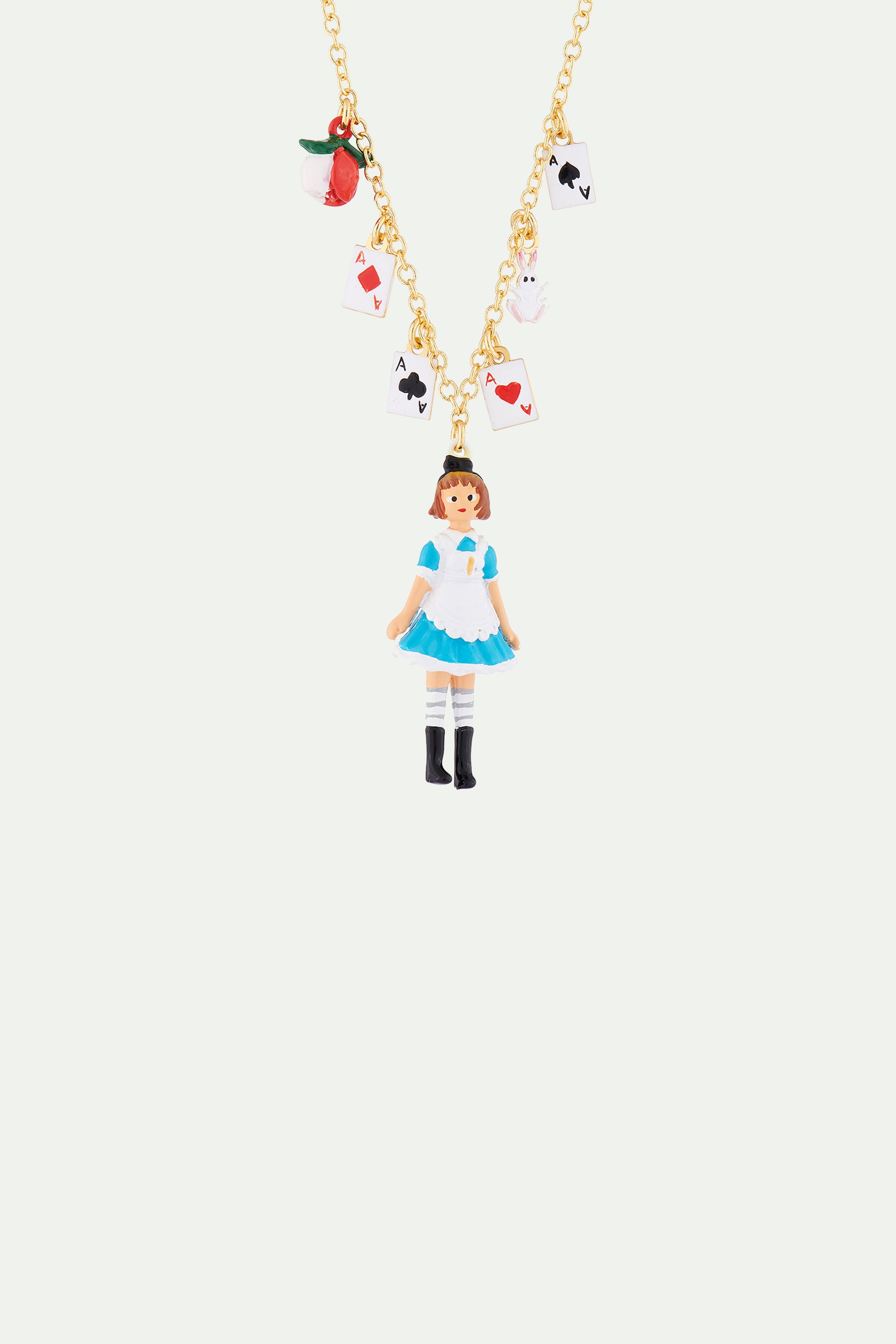 Alices and Deck of Cards Pendant Necklace
