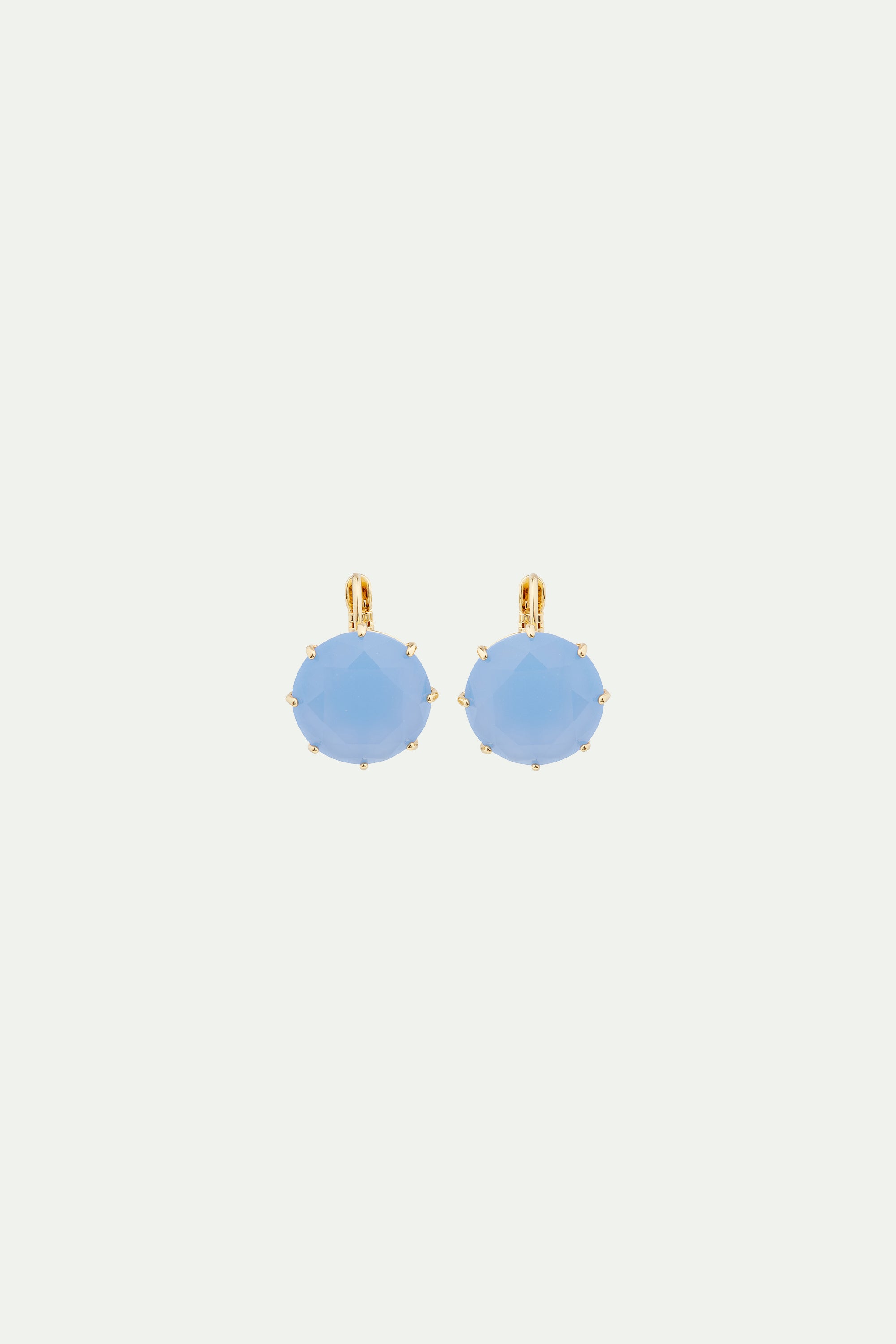 Sky blue Diamantine round stone sleeper earrings