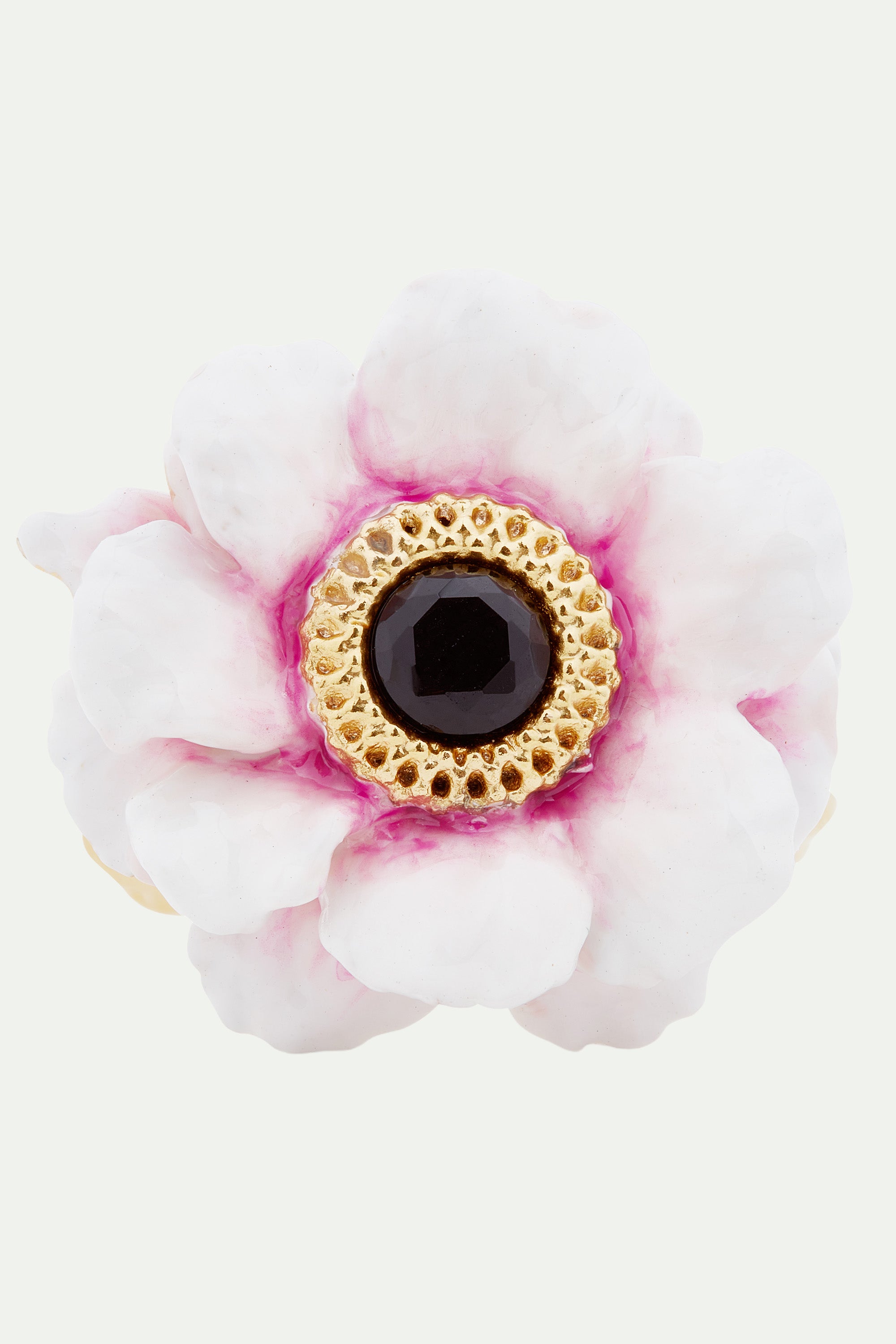 Pink peony adjustable ring