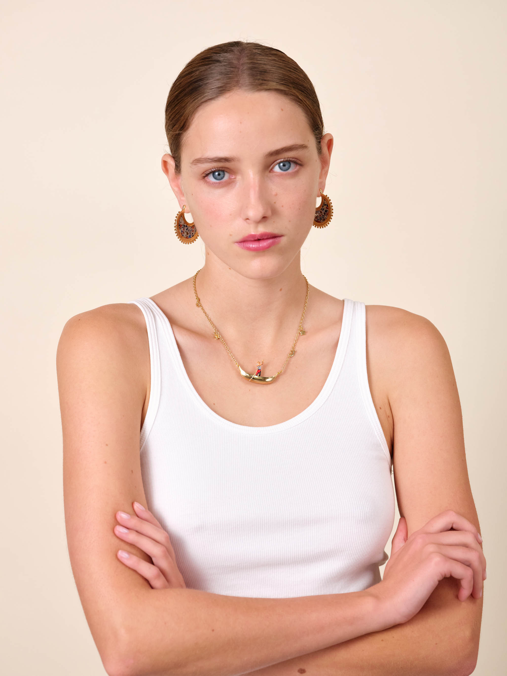 Boatman and gondola pendant necklace