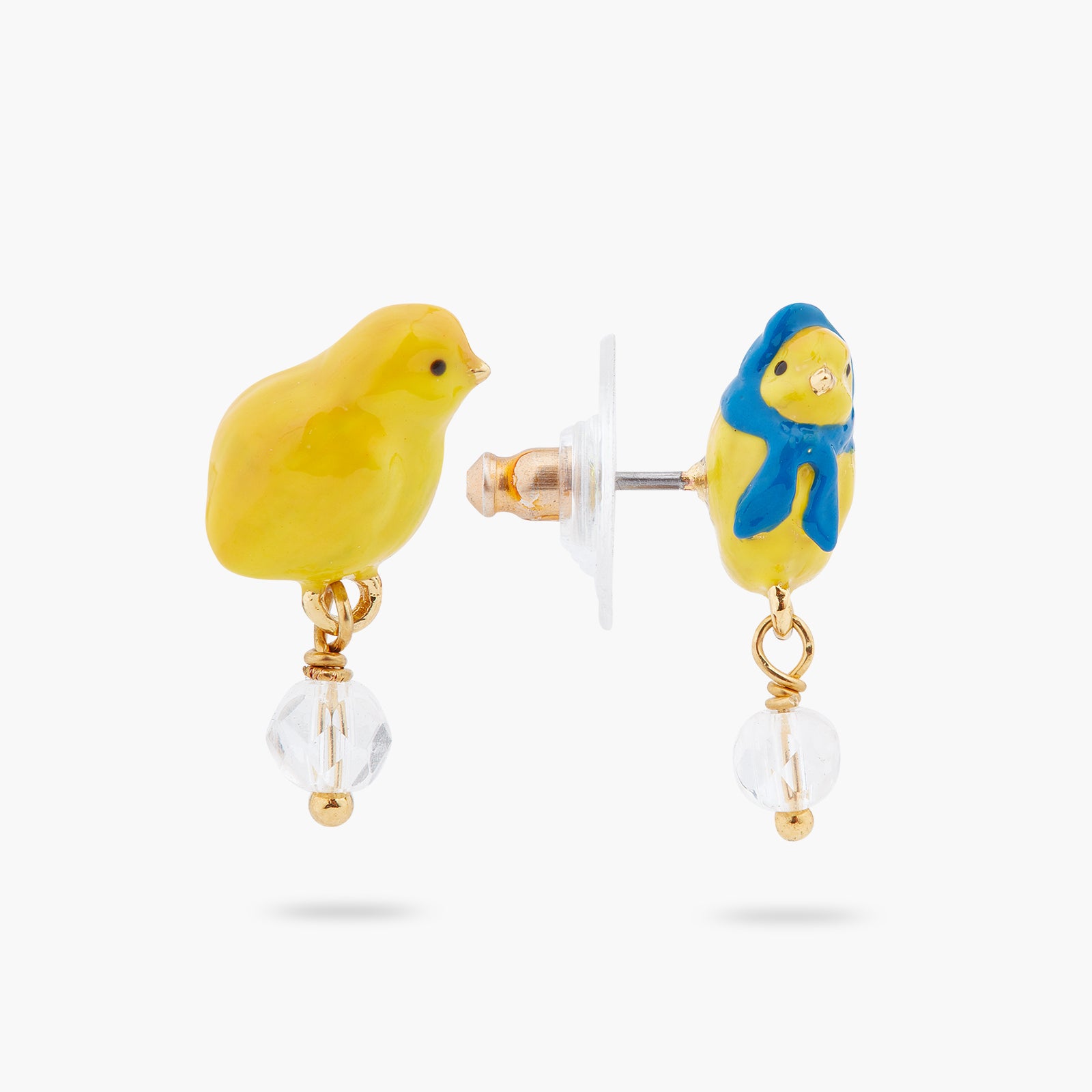 Asymmetrical Easter chick post earrings