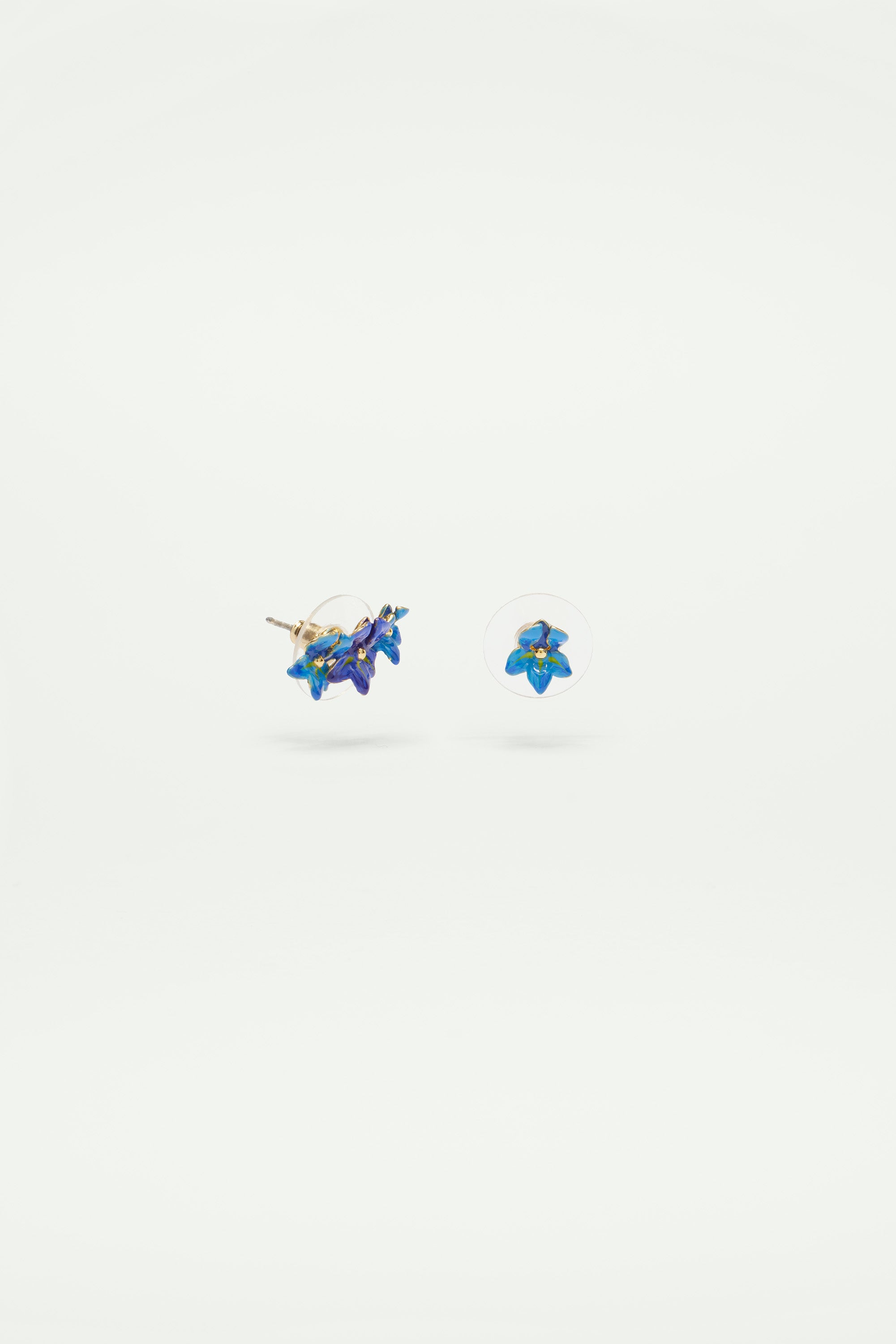 Siberian Iris asymmetrical clip-on earrings