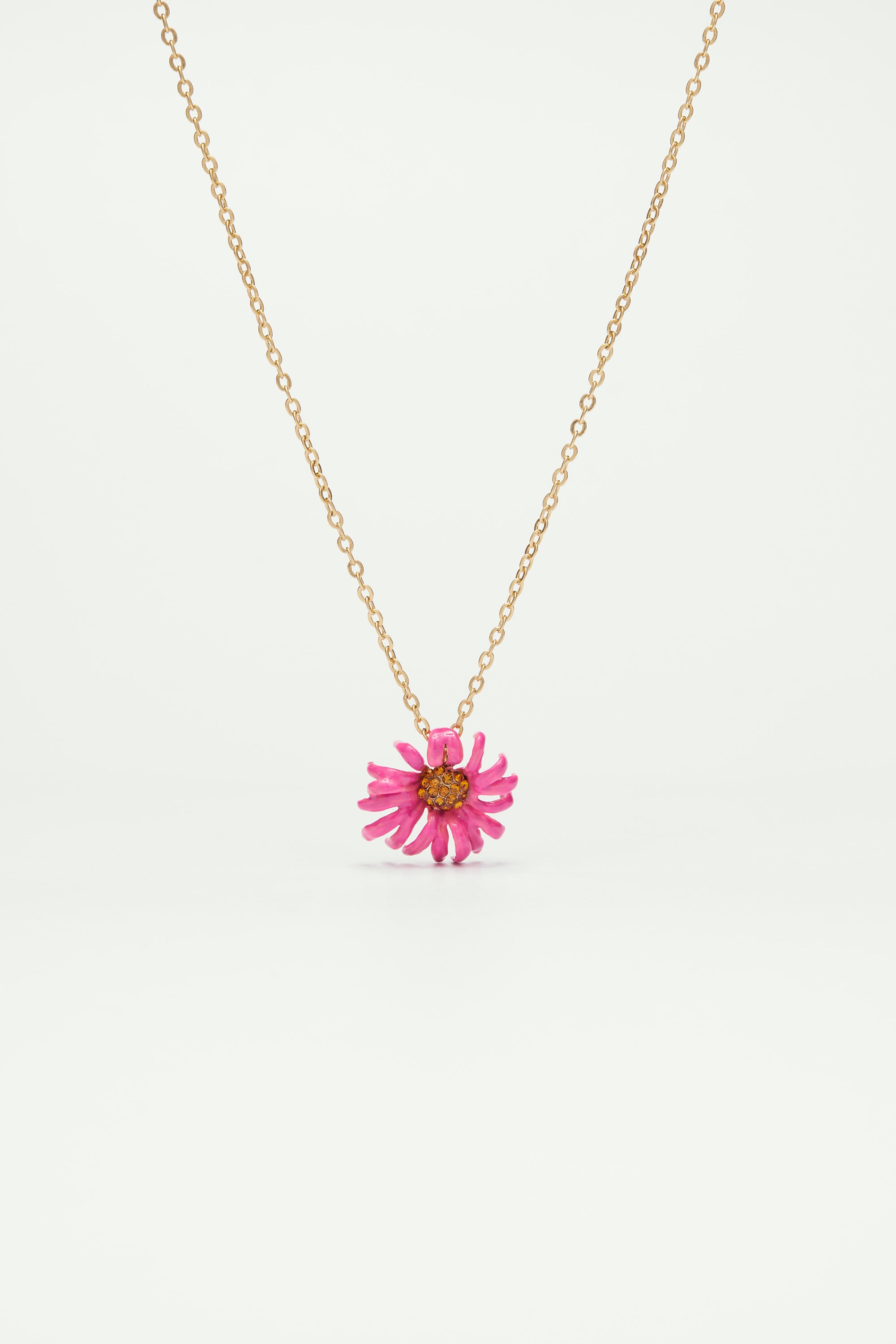 Purple coneflower pendant necklace