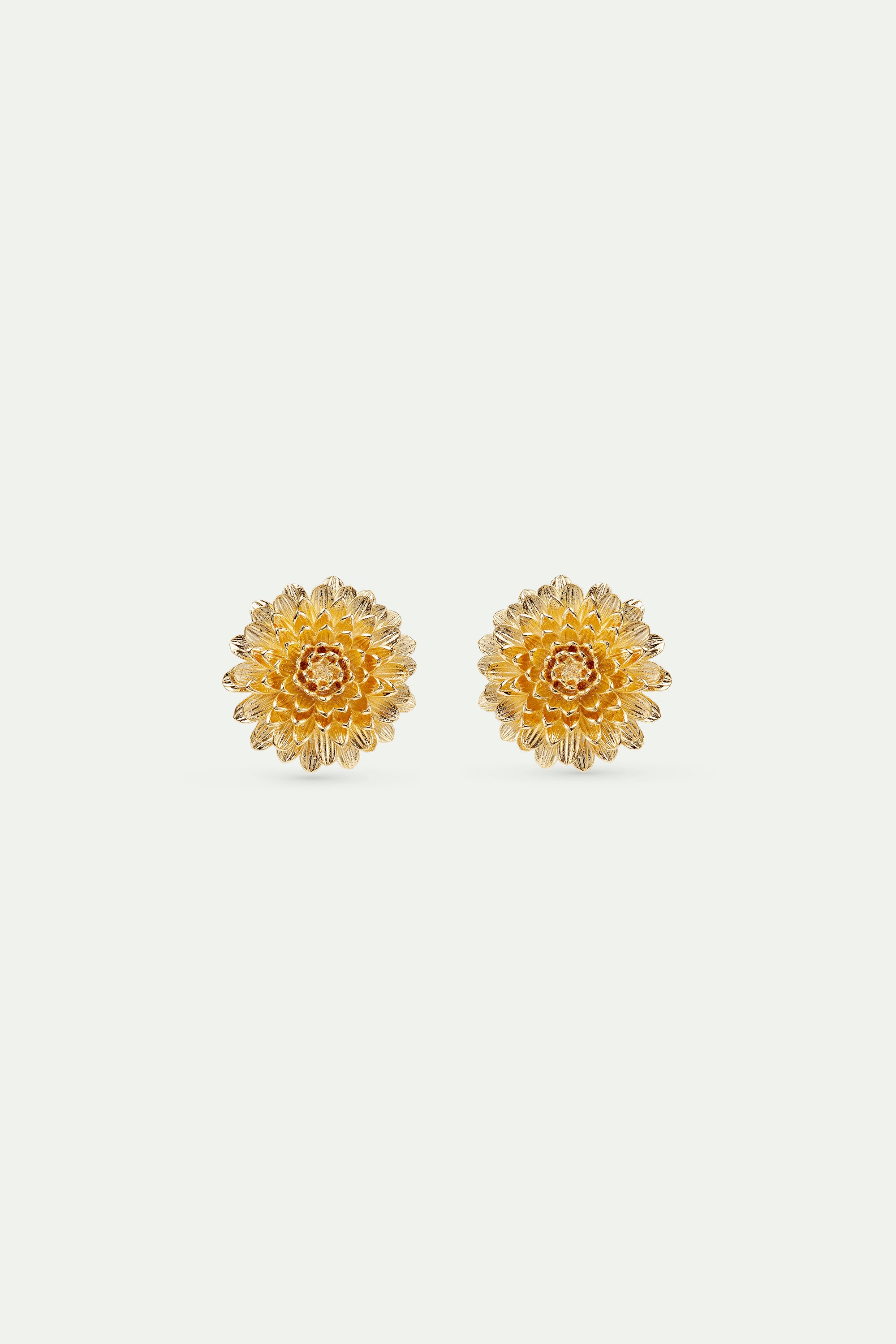 Golden dandelion post earrings