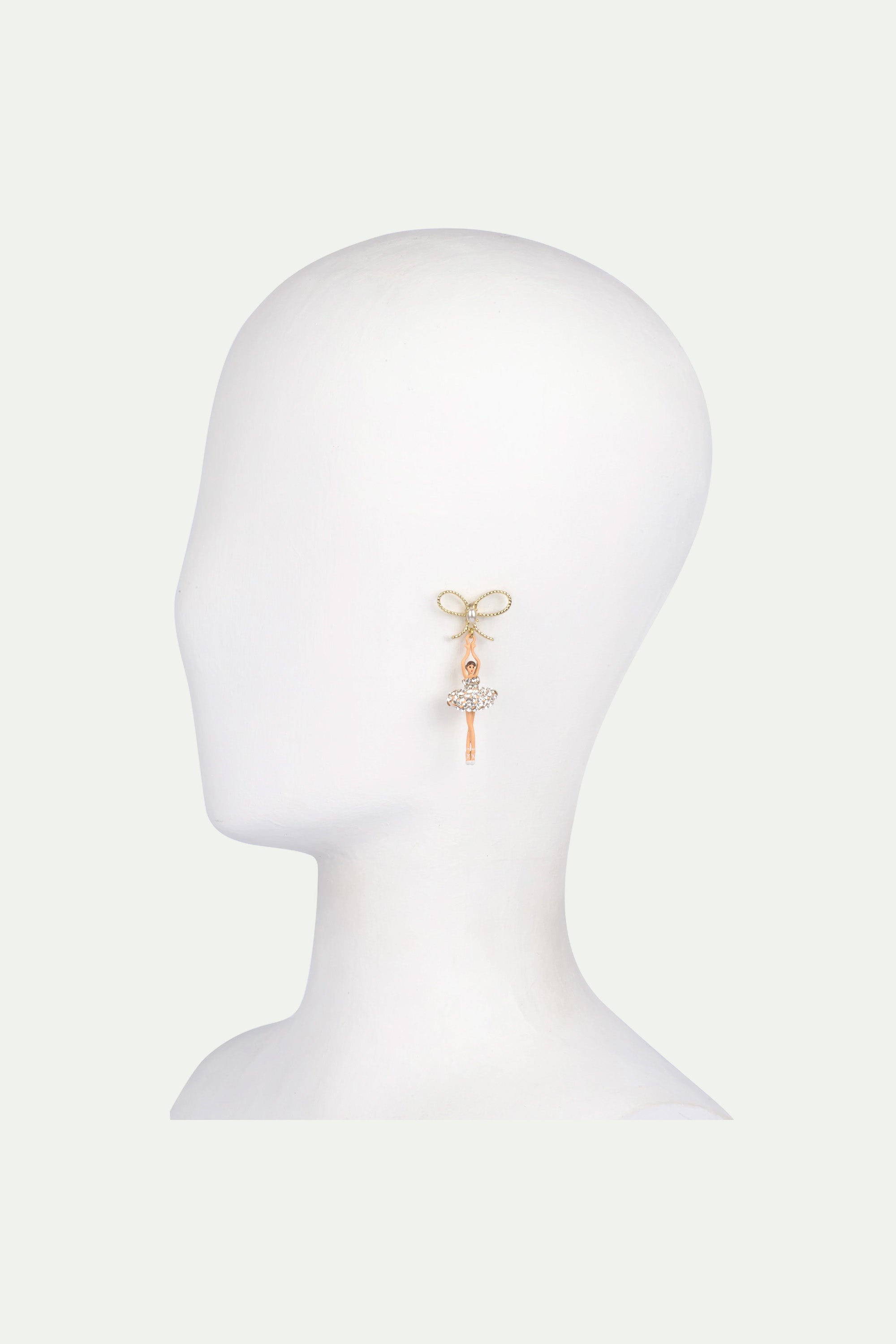 Clip on earrings with crystal star ballerinas