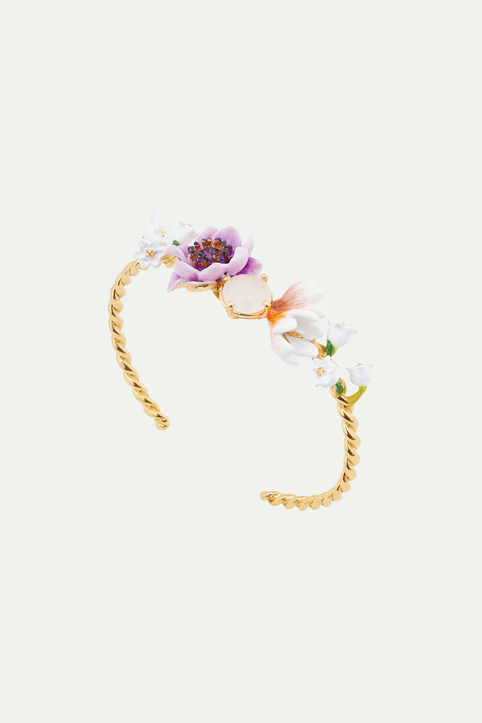 boho 3 flower bangle bracelet