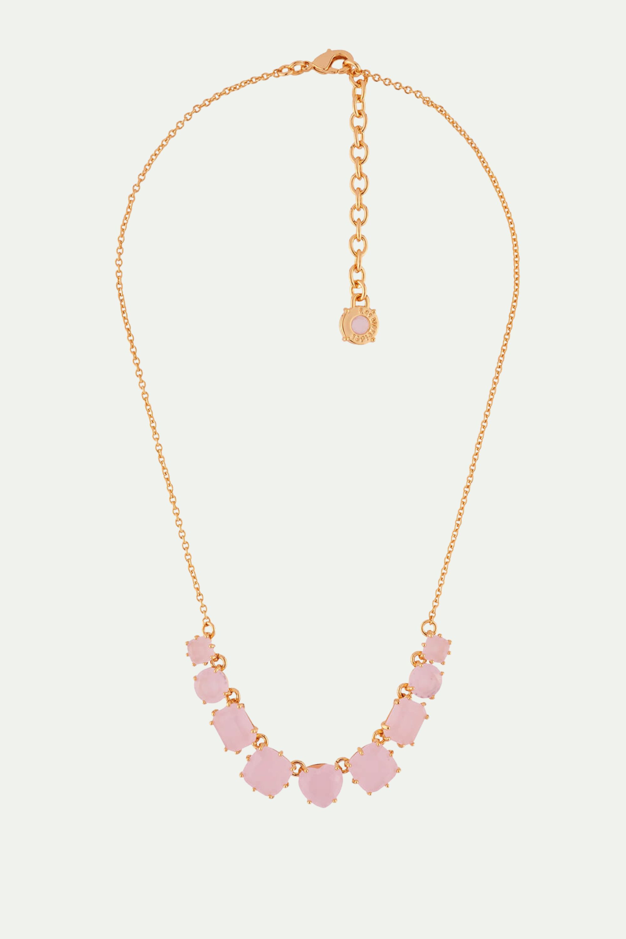 Pink 9 Stones La Diamantine Thin Necklace