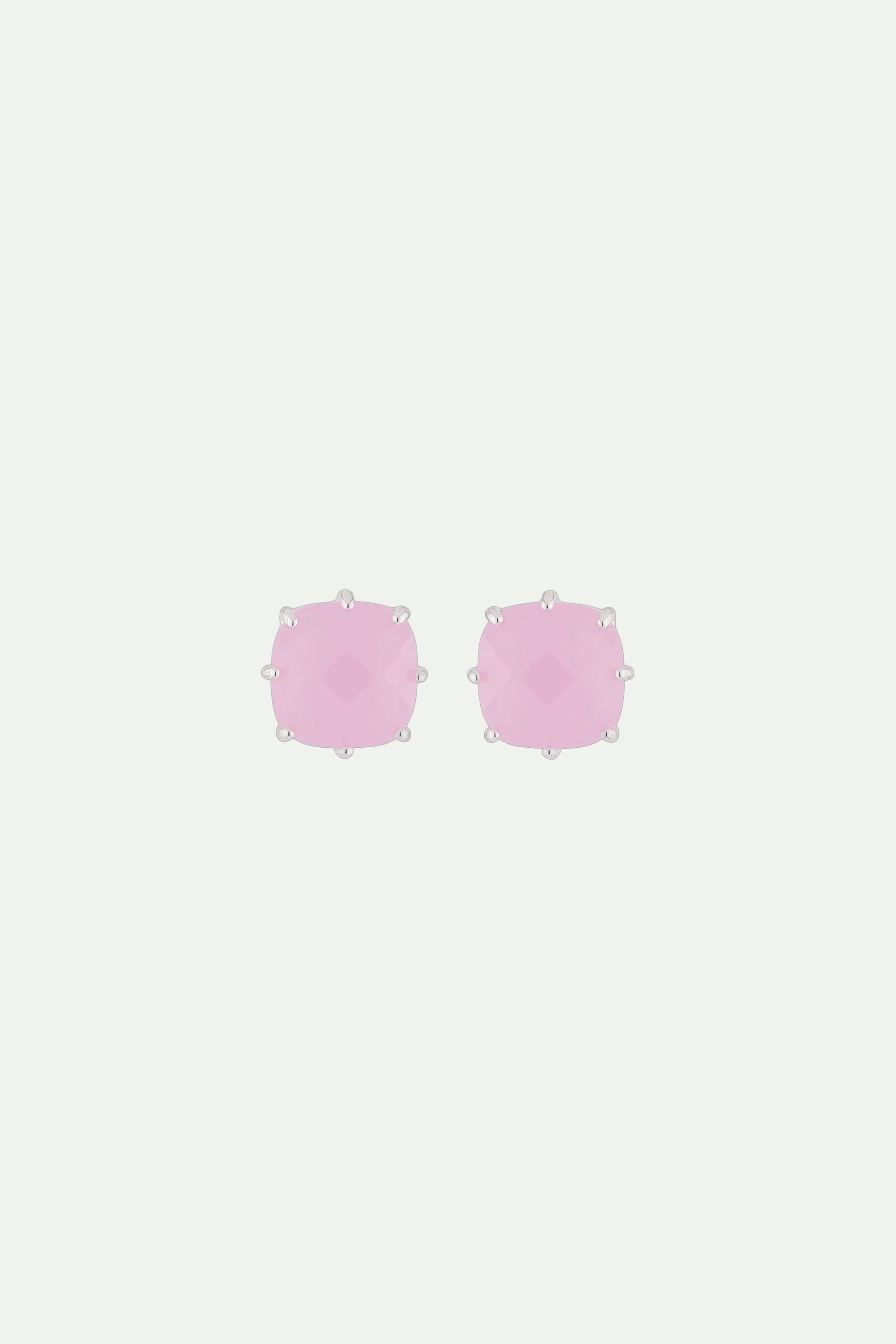 Post Earrings LA DIAMANTINE SILVER PINK