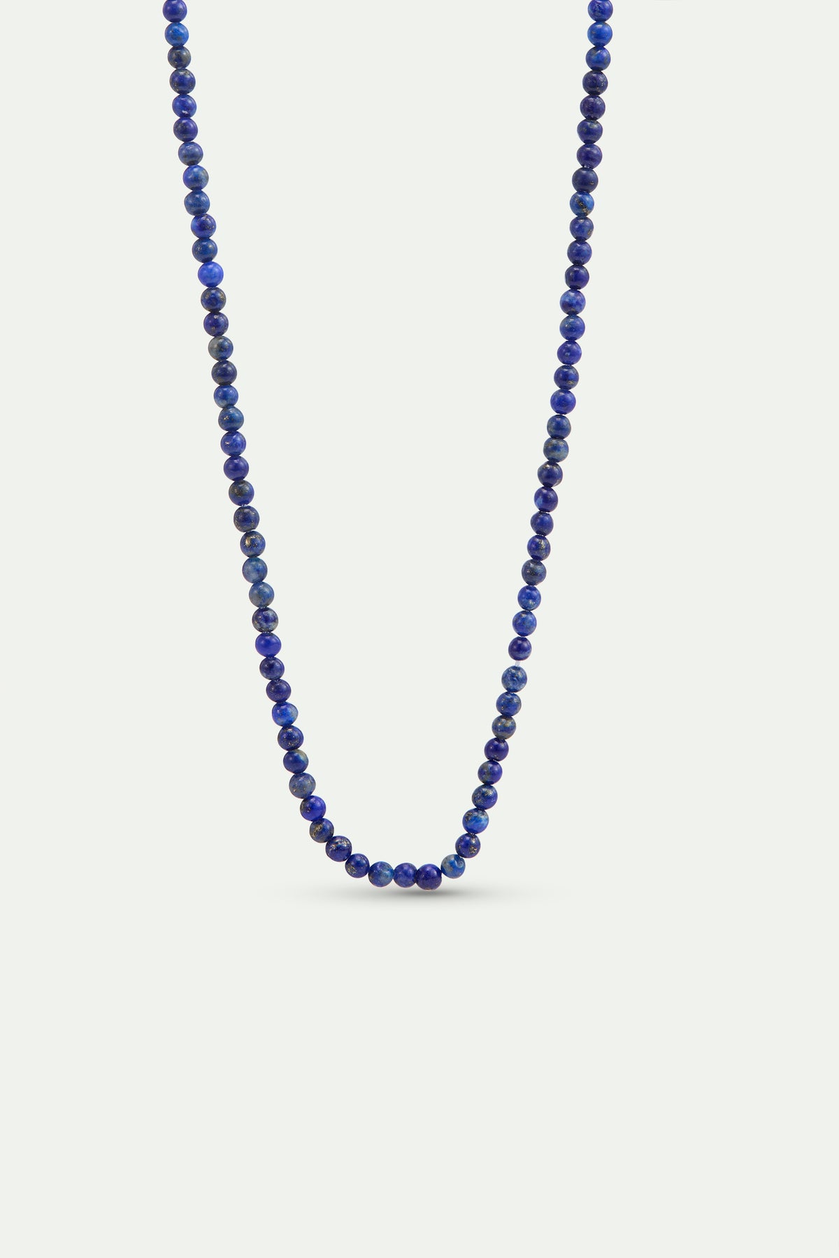 Thin blue lapis lazuli bead necklace