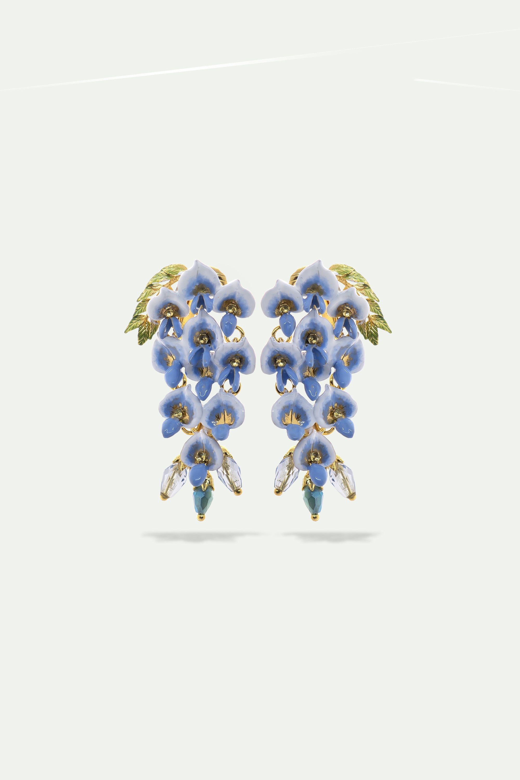 Wisteria Flower Dangling Clip-on Earrings