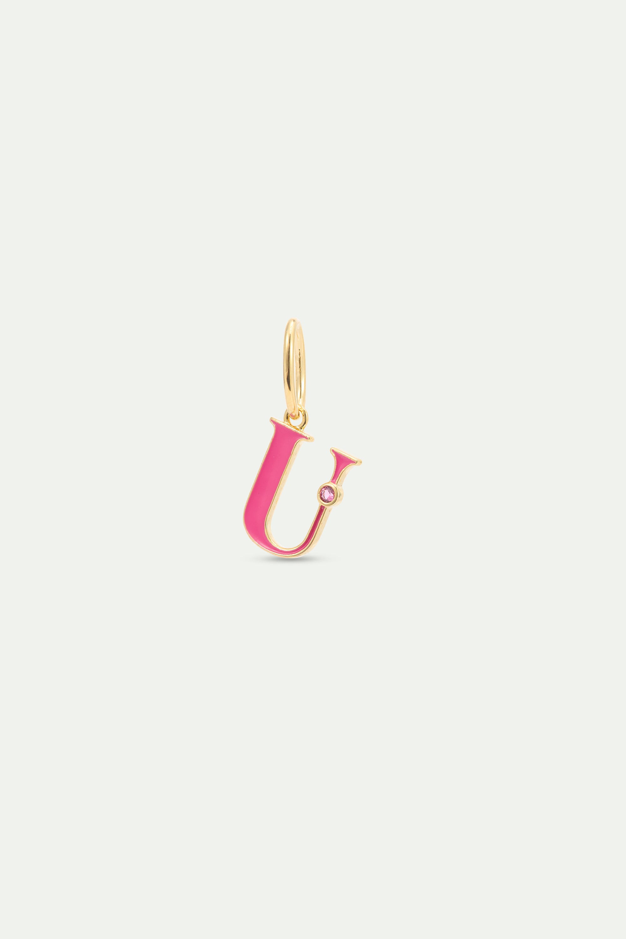 Pink letter U pendant