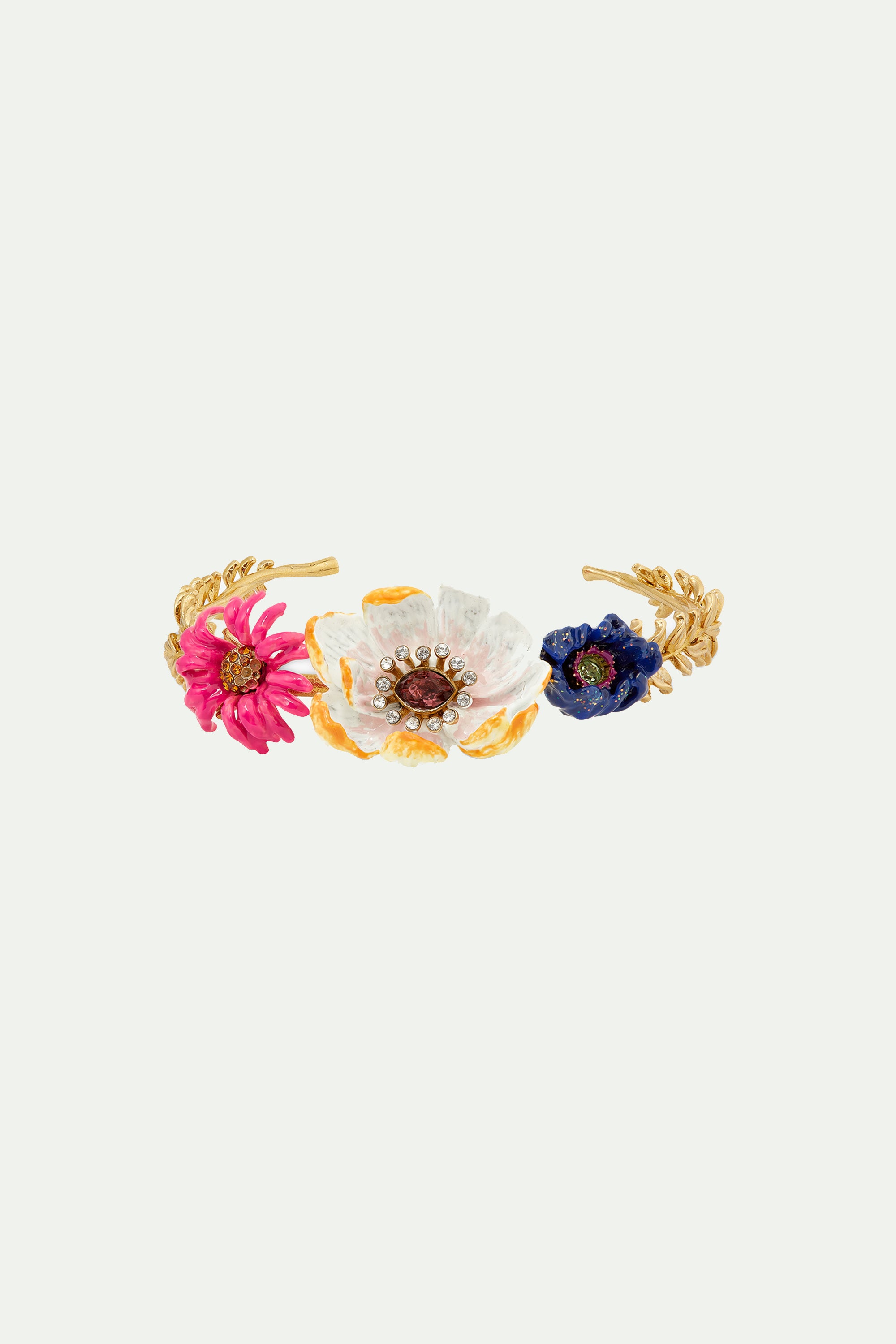 Flower bouquet cuff bracelet