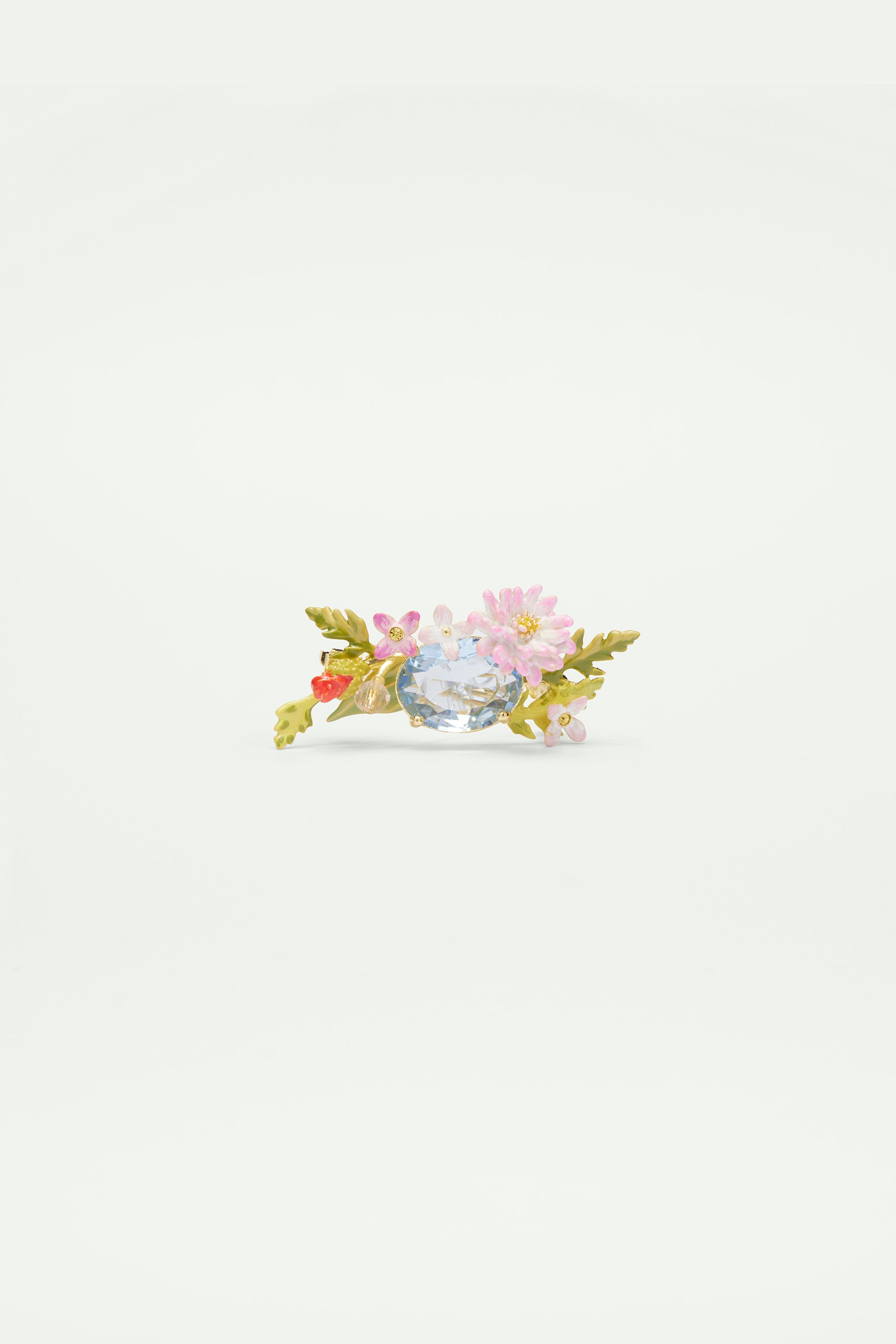Wildflower and blue stone brooch