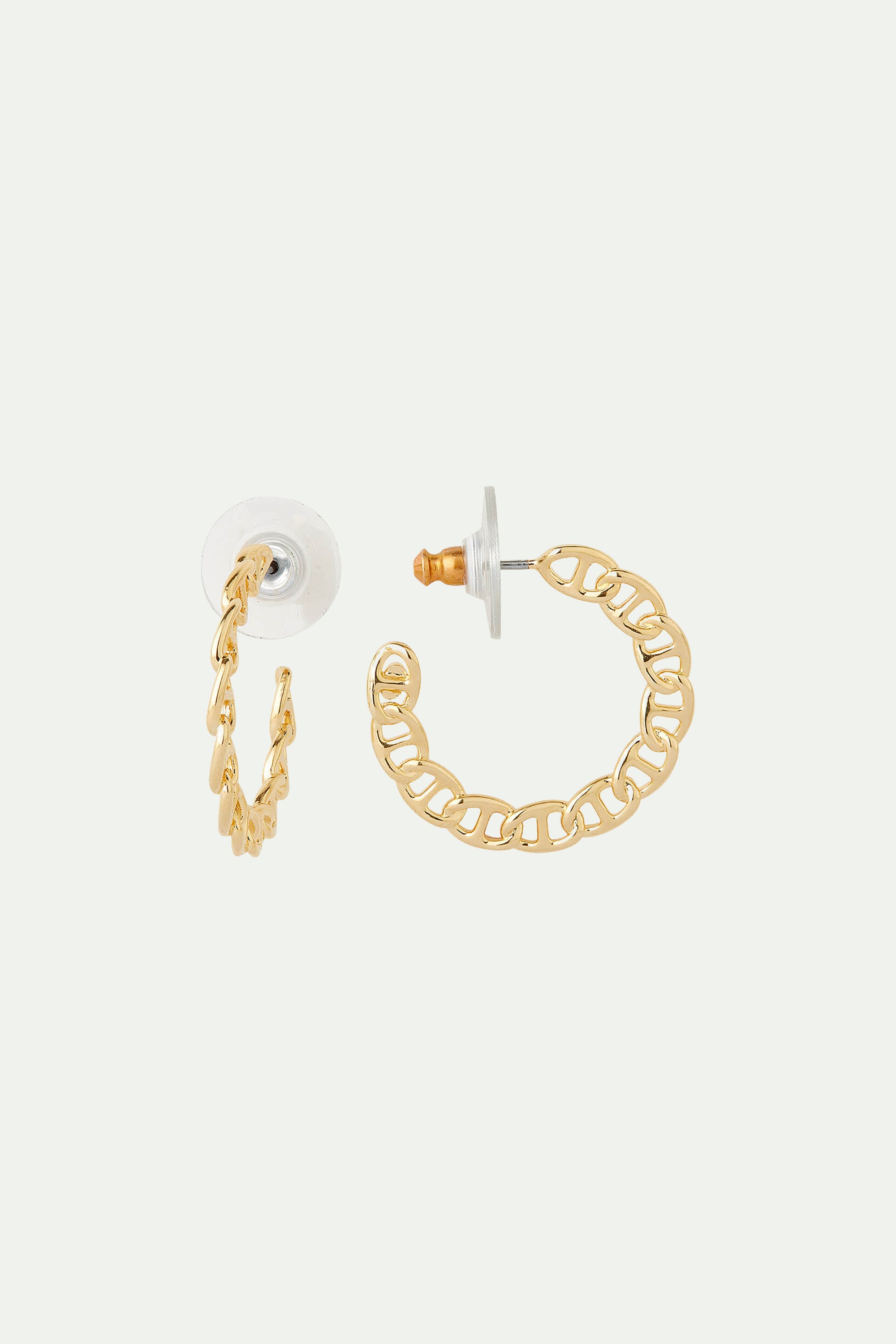 Mariner link chain post hoop earrings