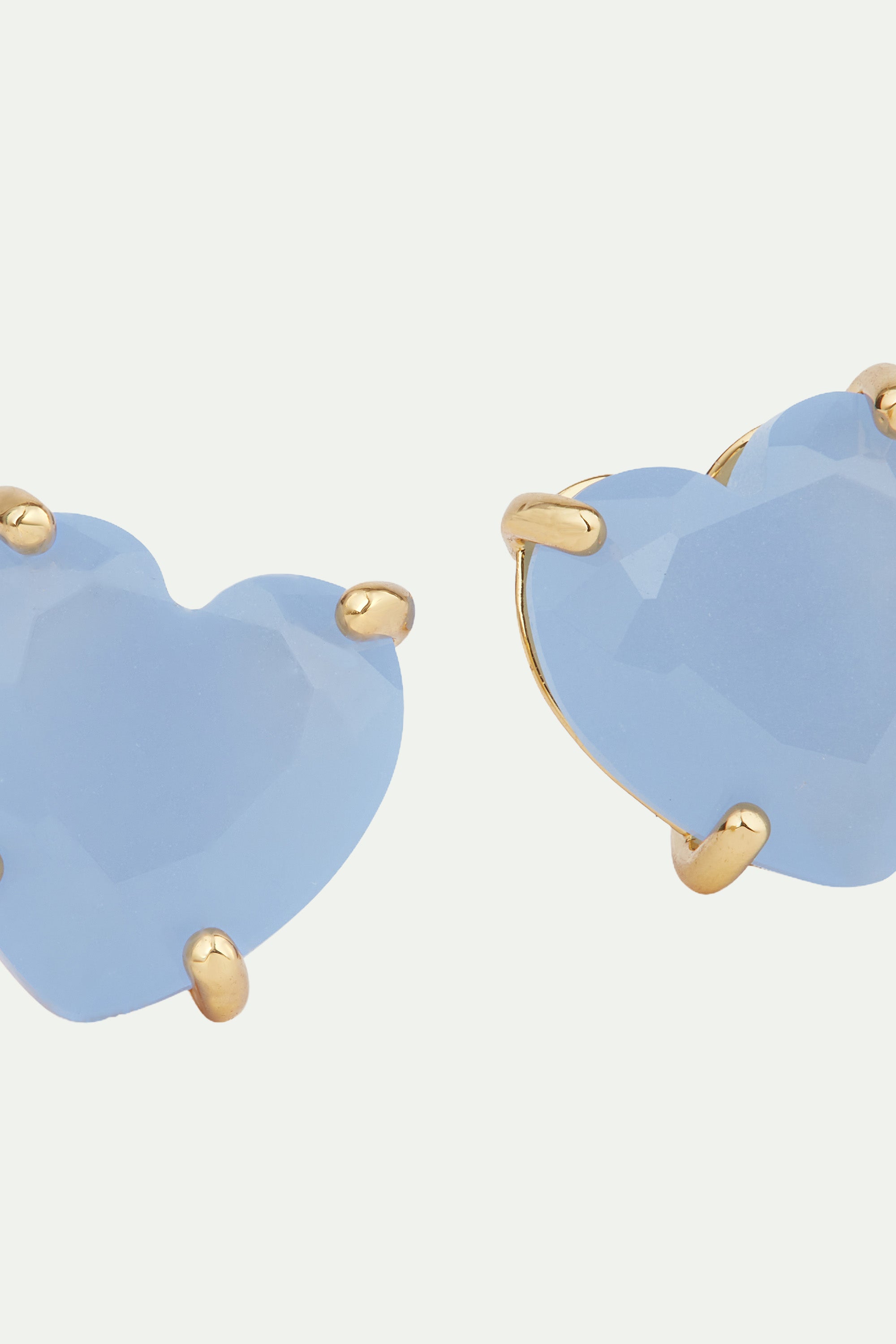 Sky blue Diamantine heart stone post earrings