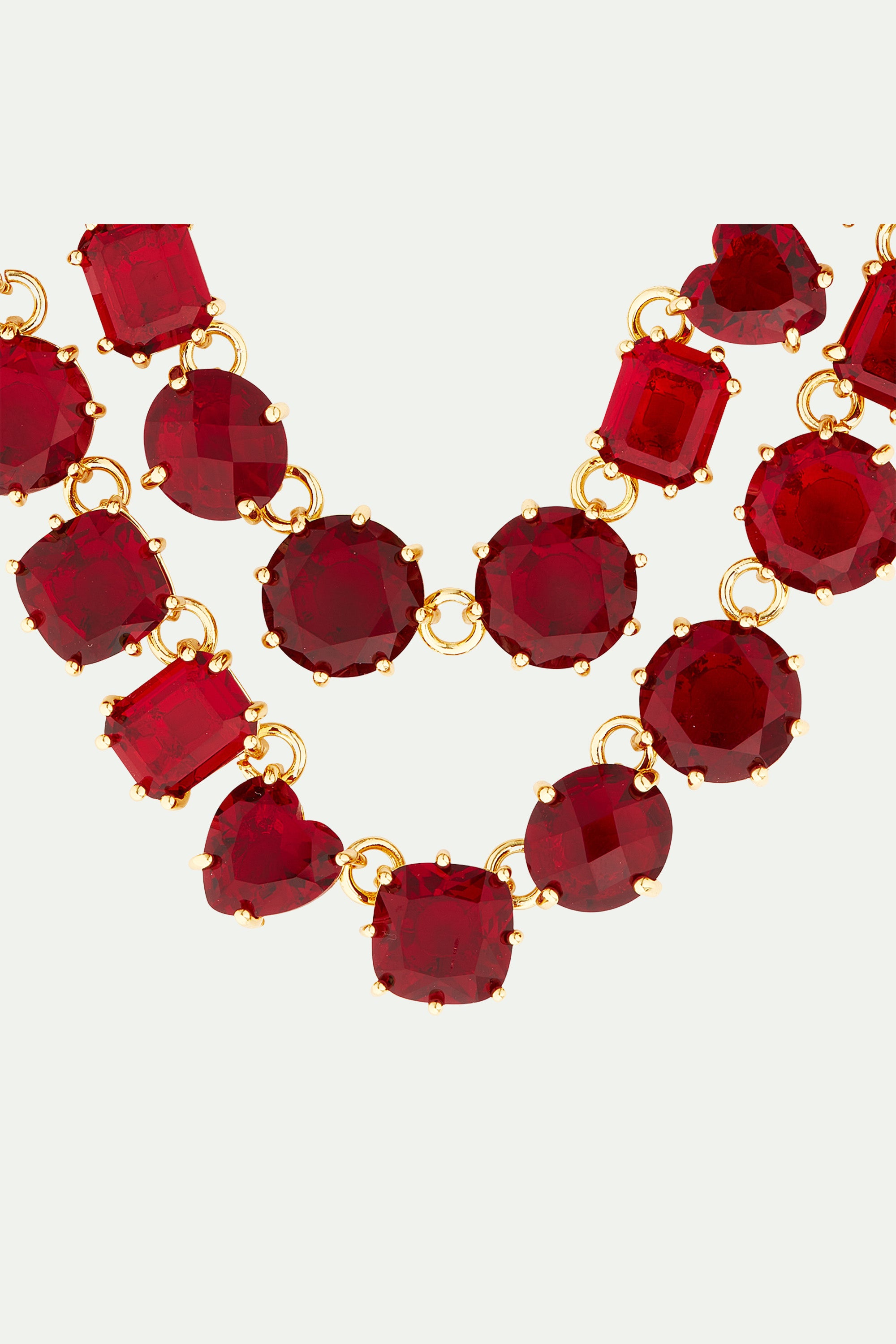 Garnet red diamantine Luxurious two row necklace