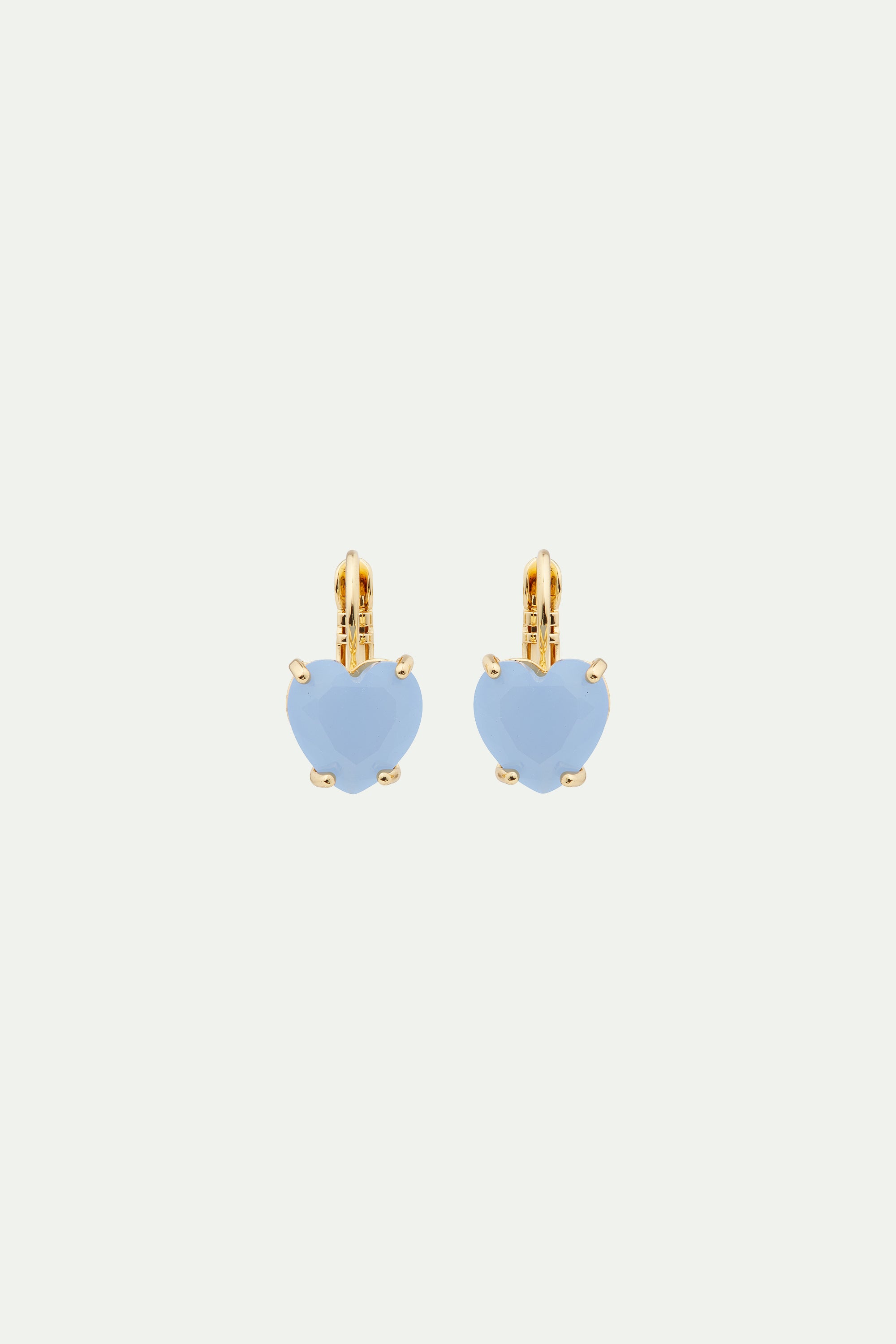 Sky blue Diamantine heart stone sleeper earrings