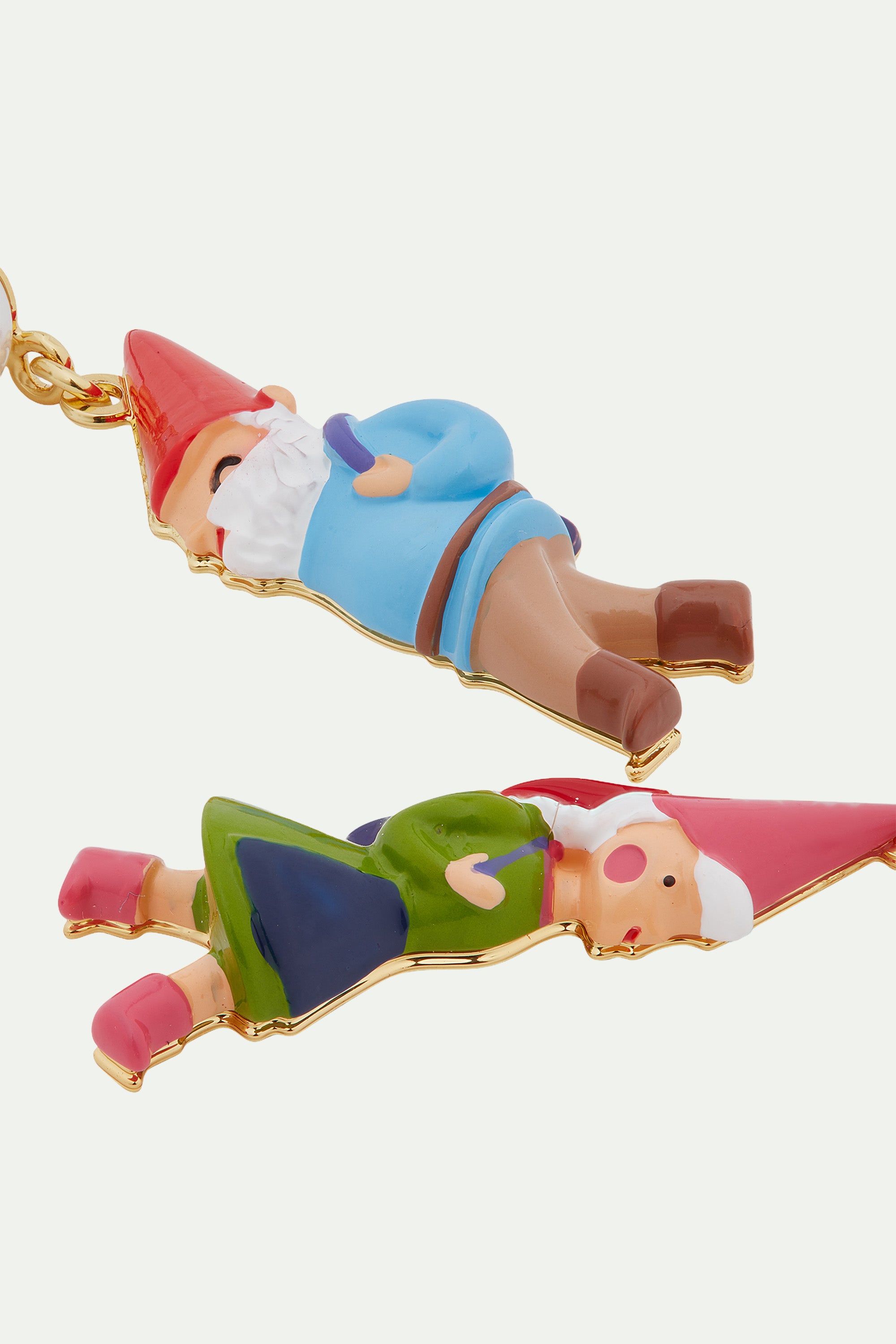 Hiking Garden gnome family clip-on earrings