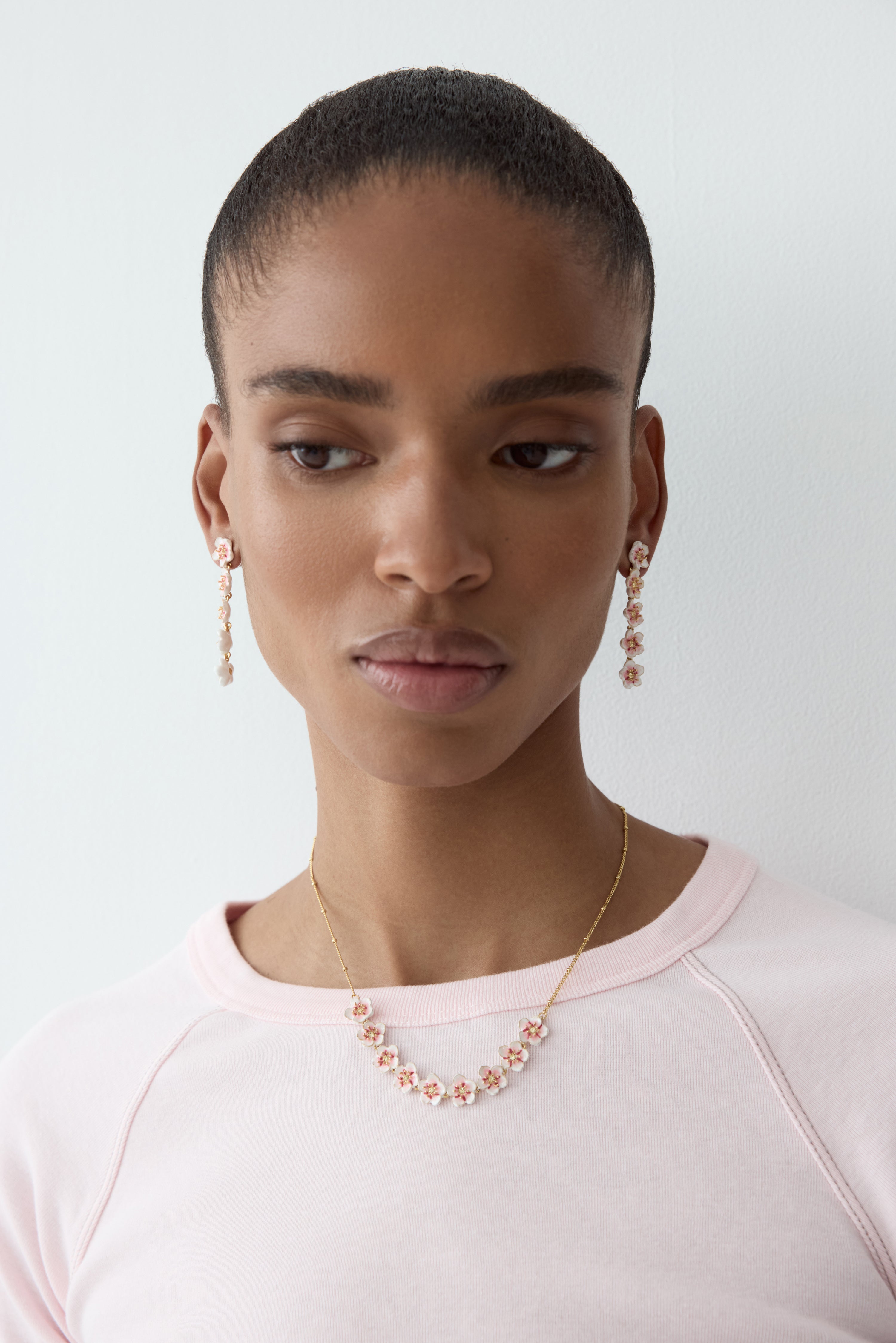 Mini cherry blossom statement necklace