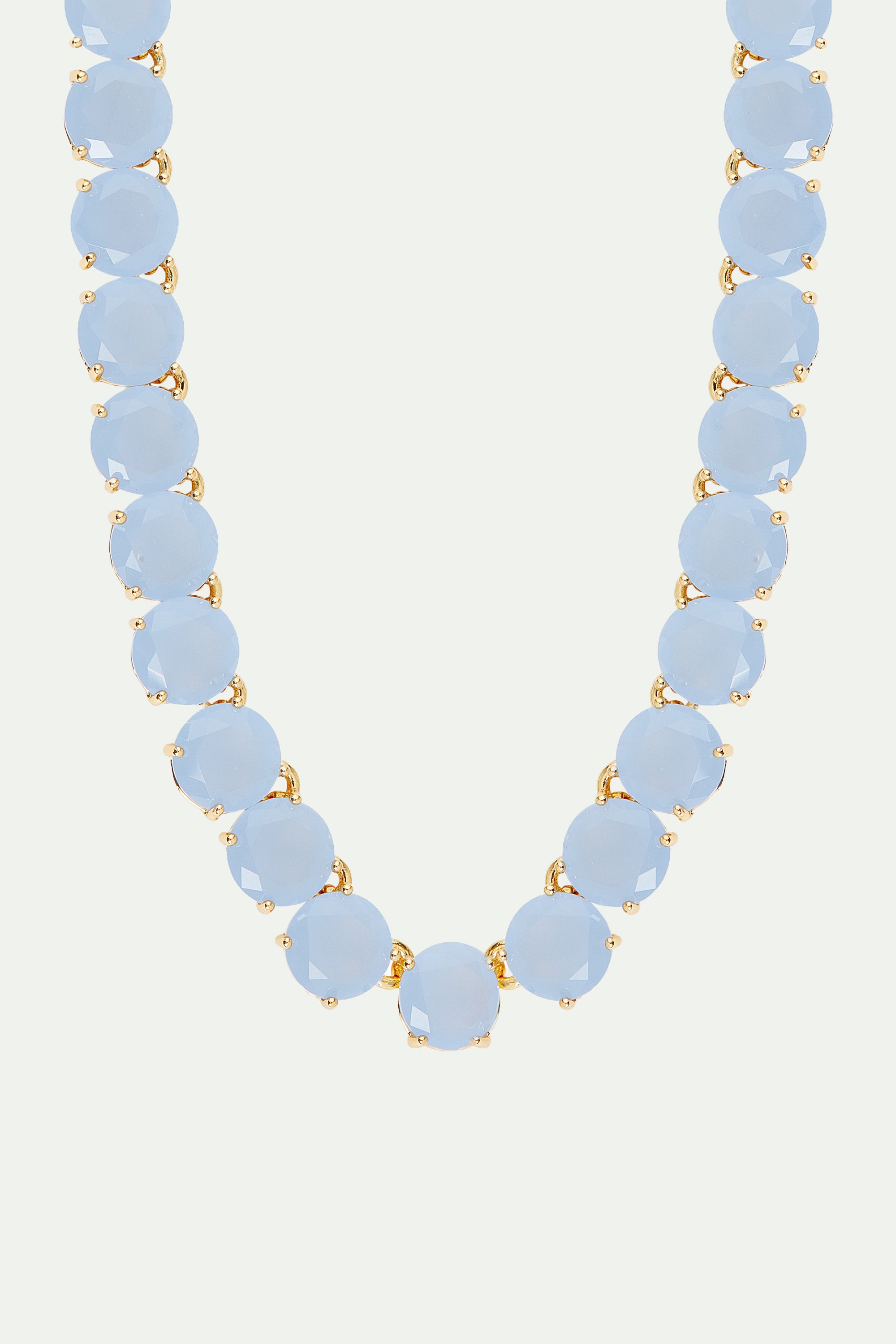 Sky blue diamantine round stone choker necklace