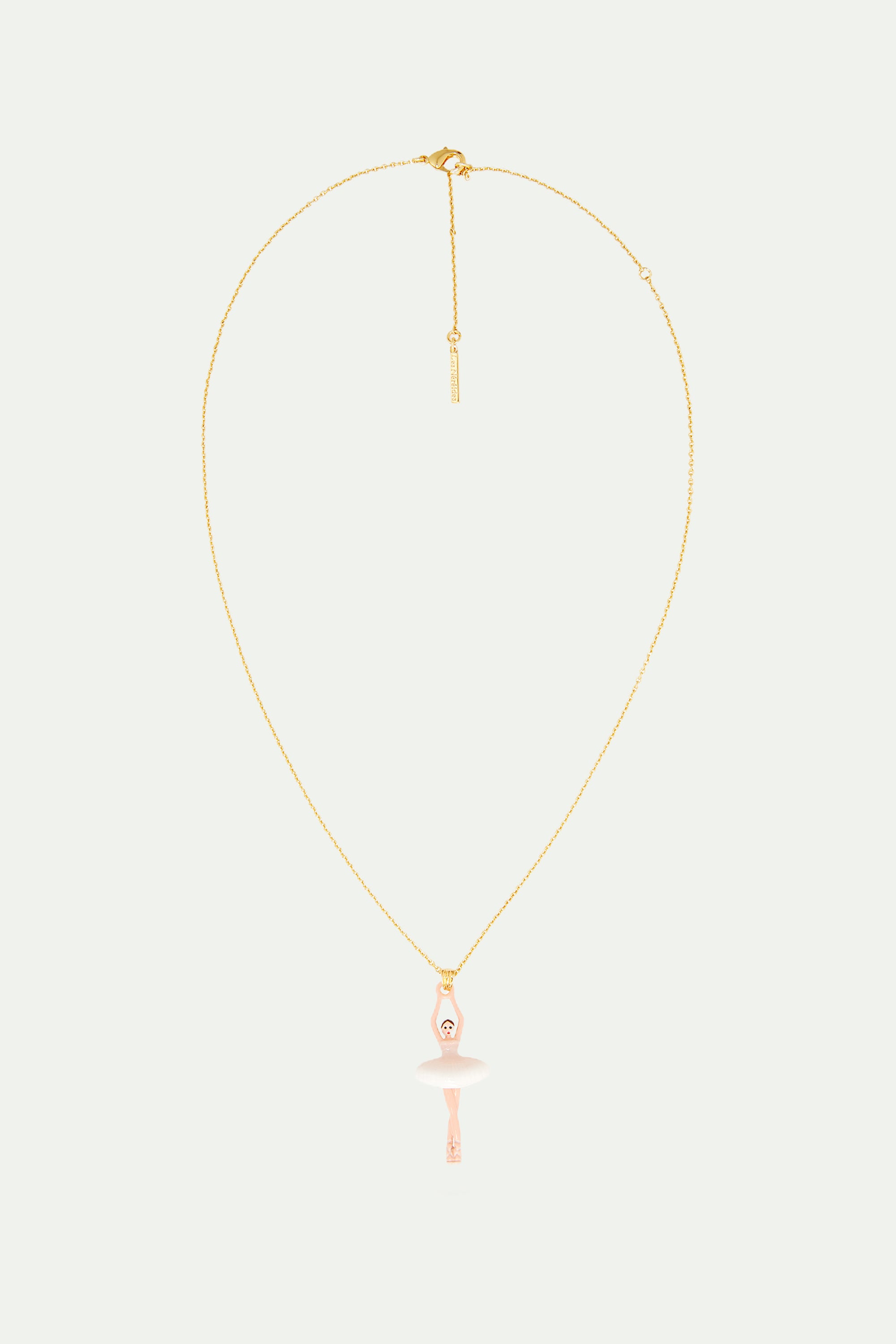 Pale pink and white ballerina pendant necklace