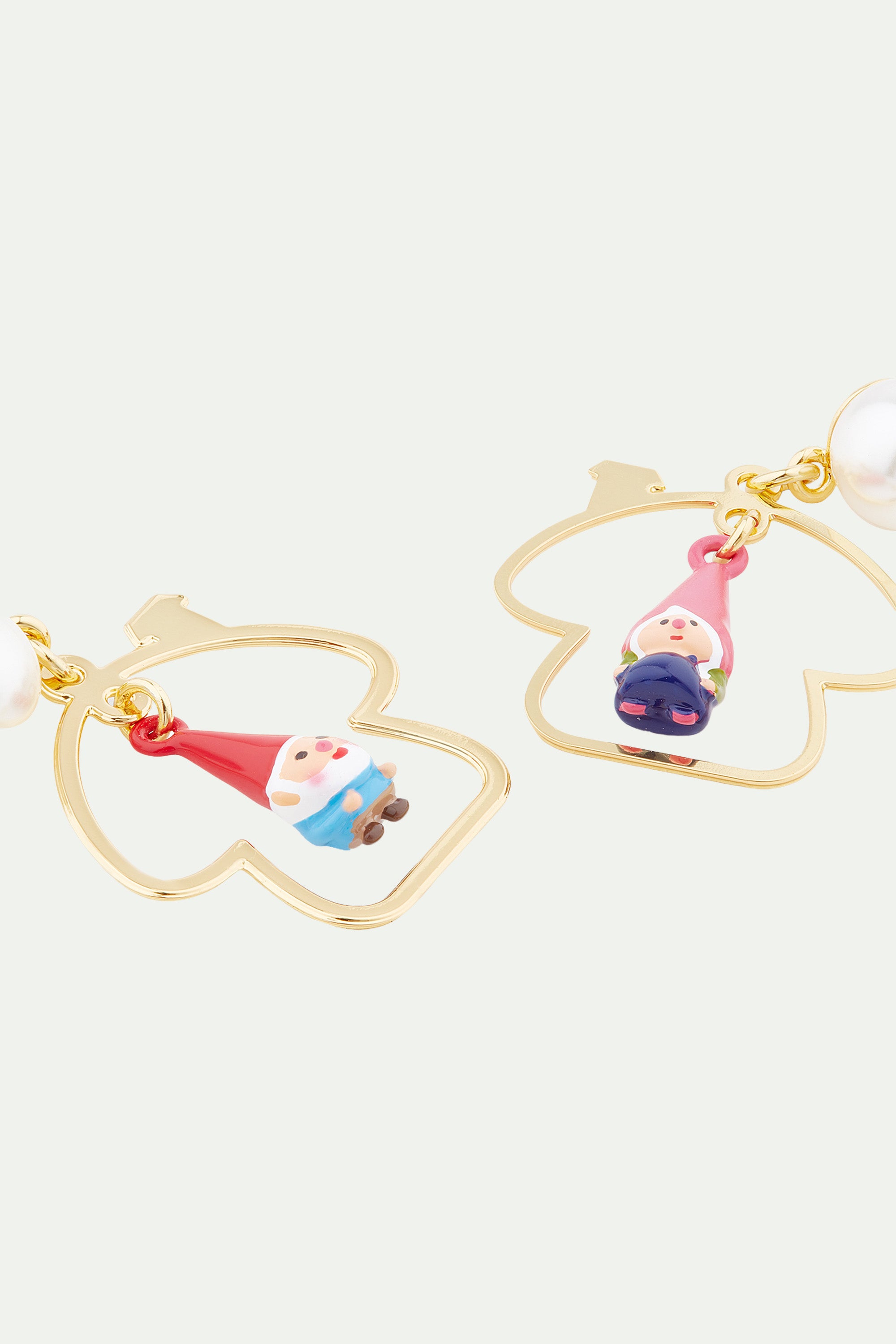 Toadstool family asymmetrical post earrings