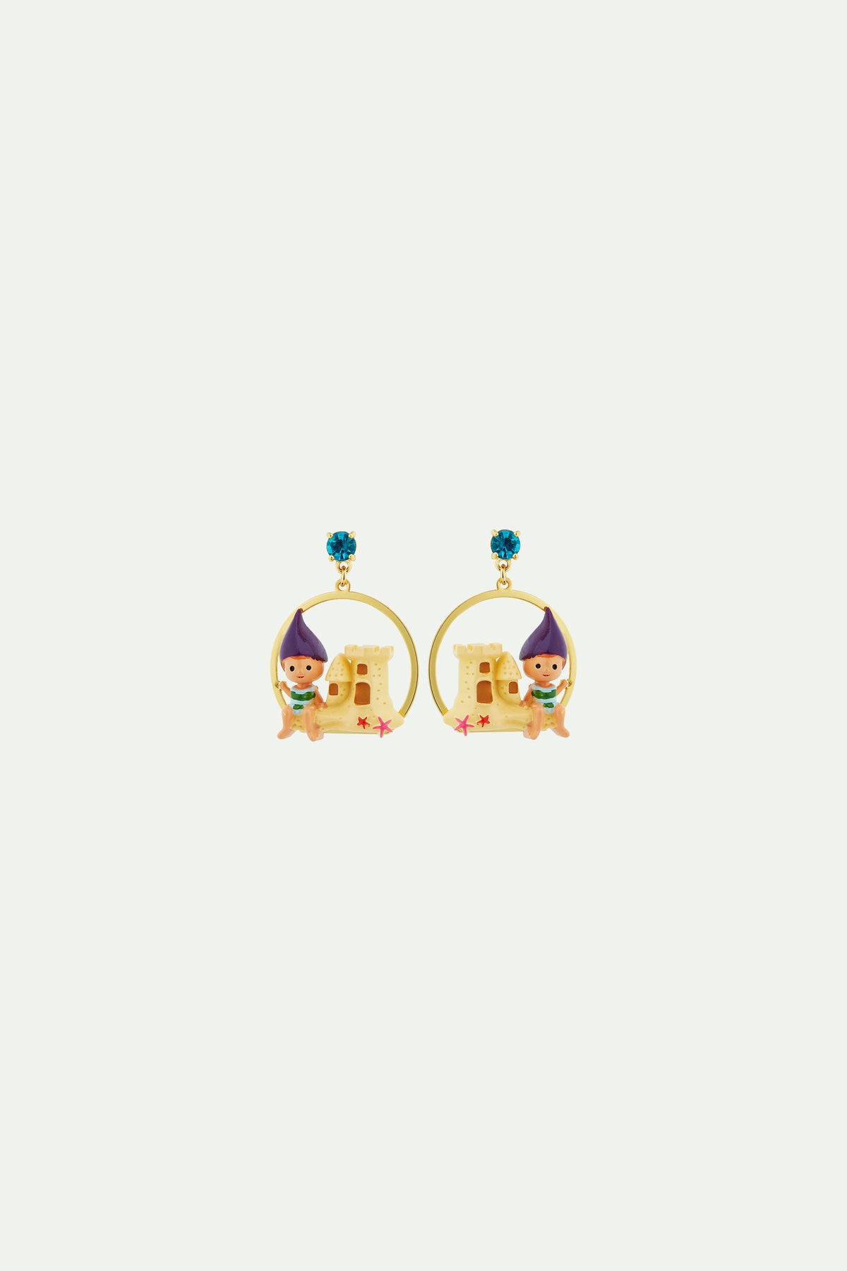 Garden gnome and sandcastle earrings