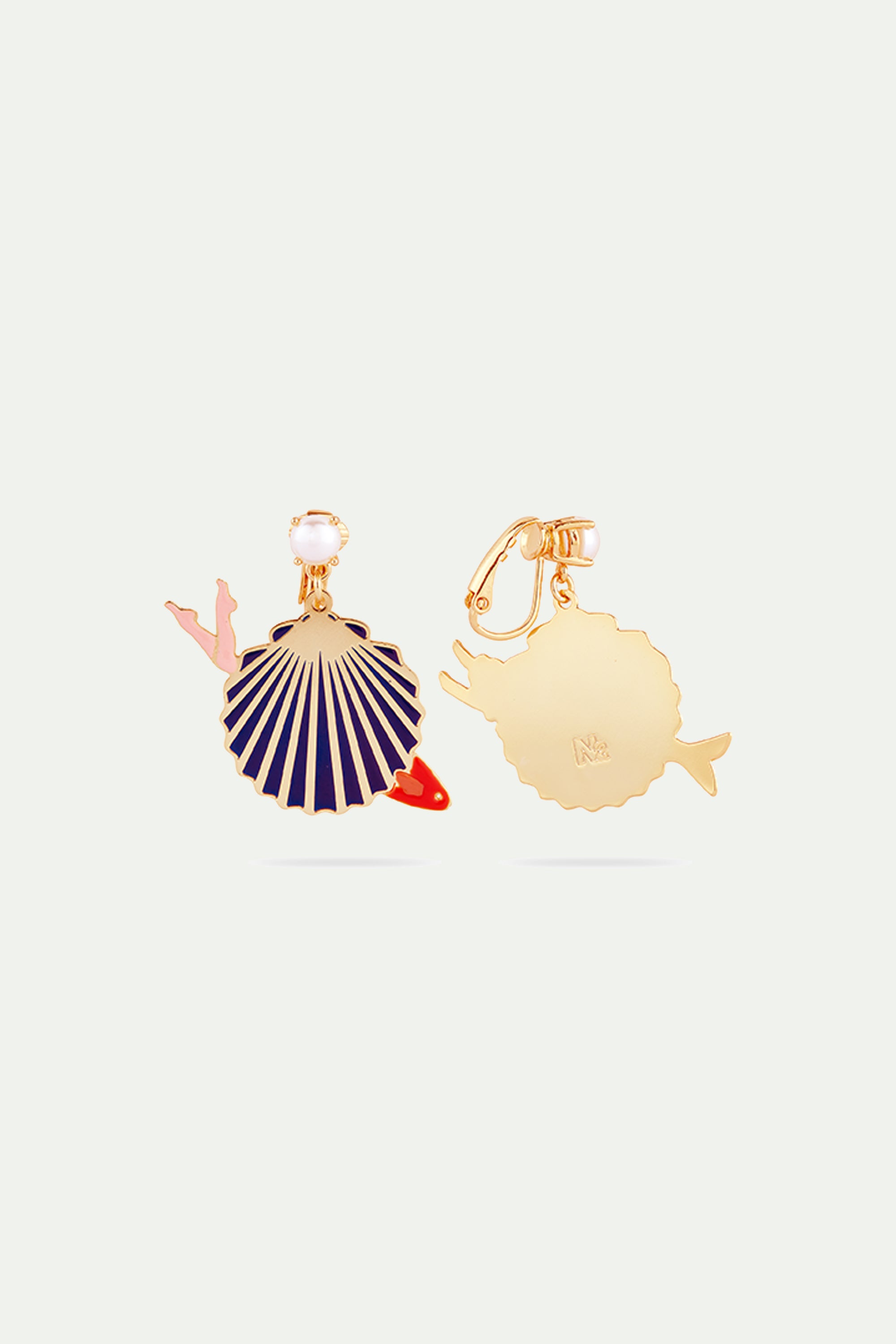 Sea shell and mermaid post earrings