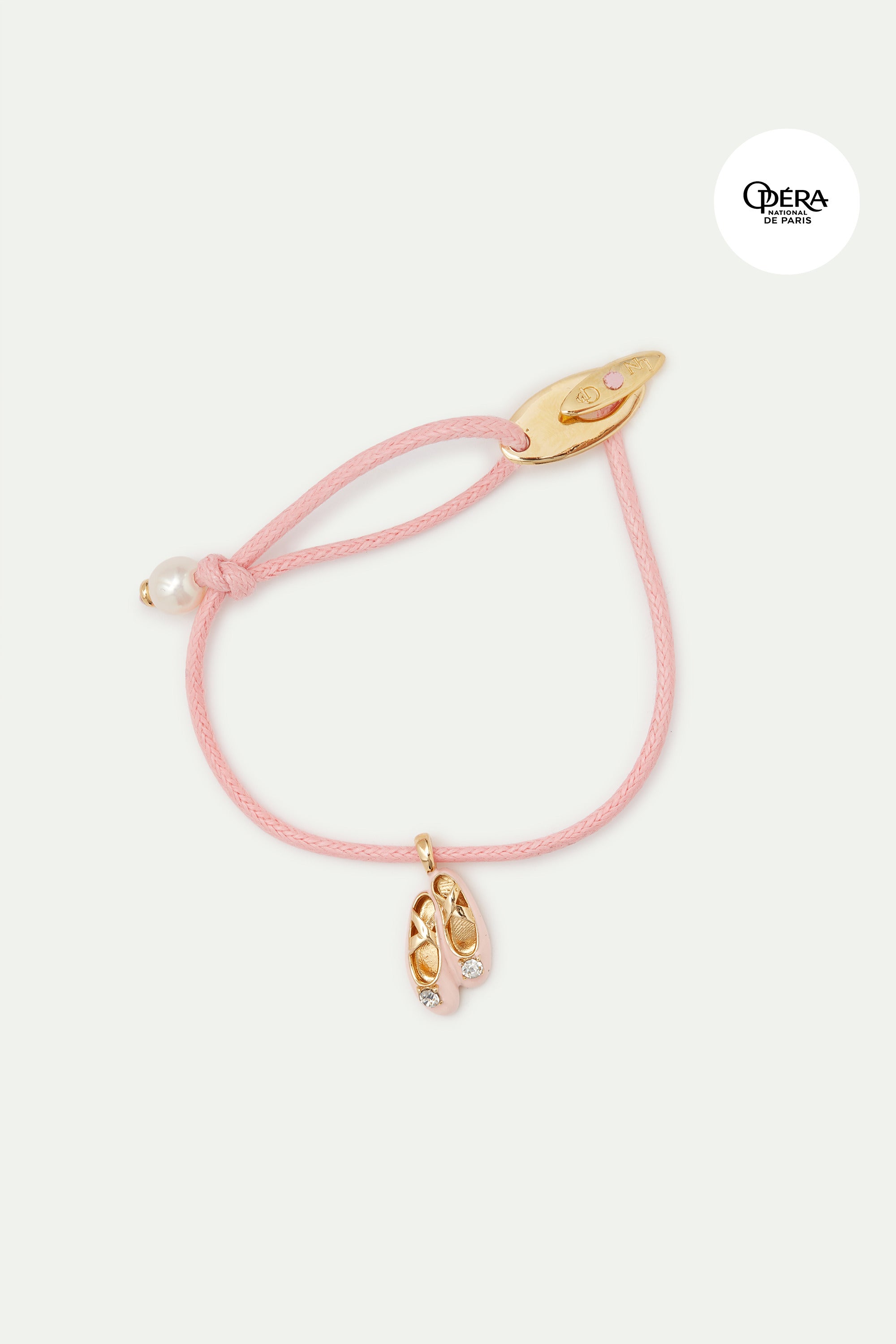 Ballet slippers and cultured pearl pink bracelet