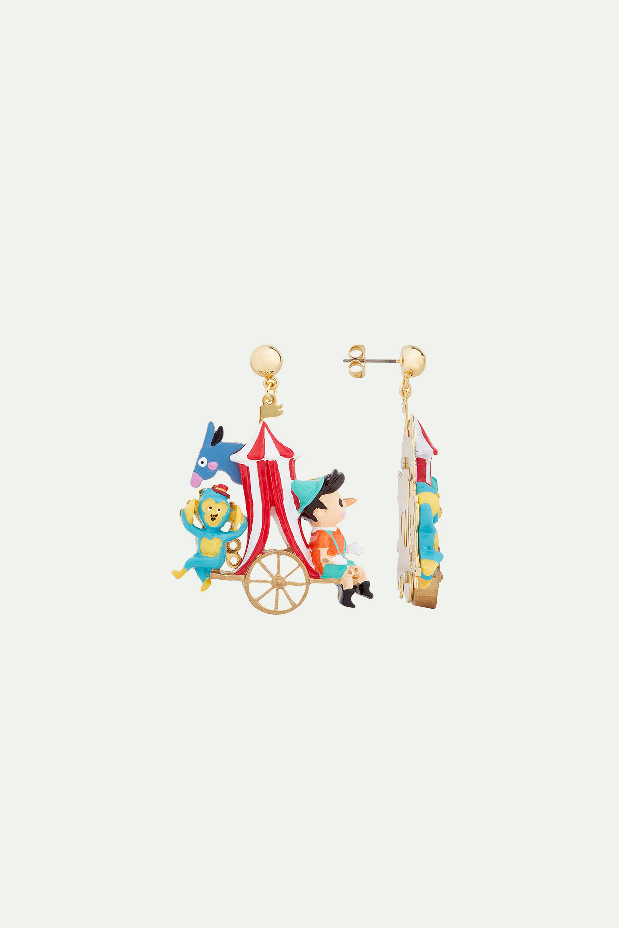 Mobile circus tent clip-on earrings