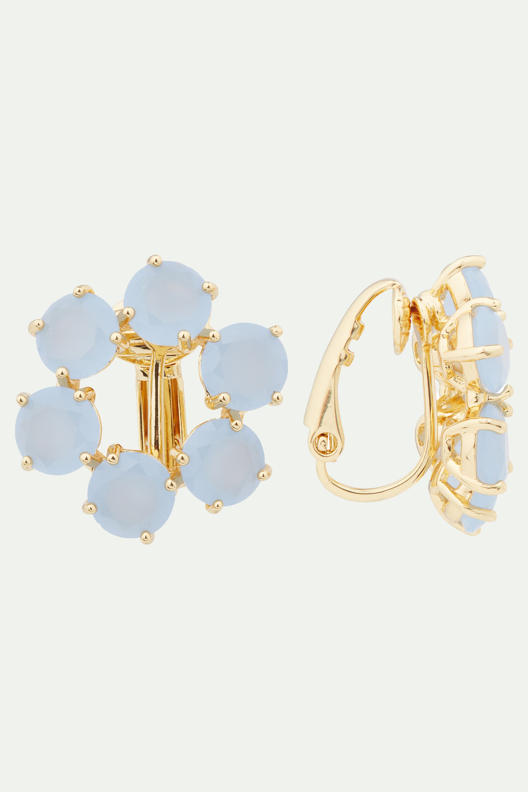 Sky blue Diamantine 6 stone post earrings