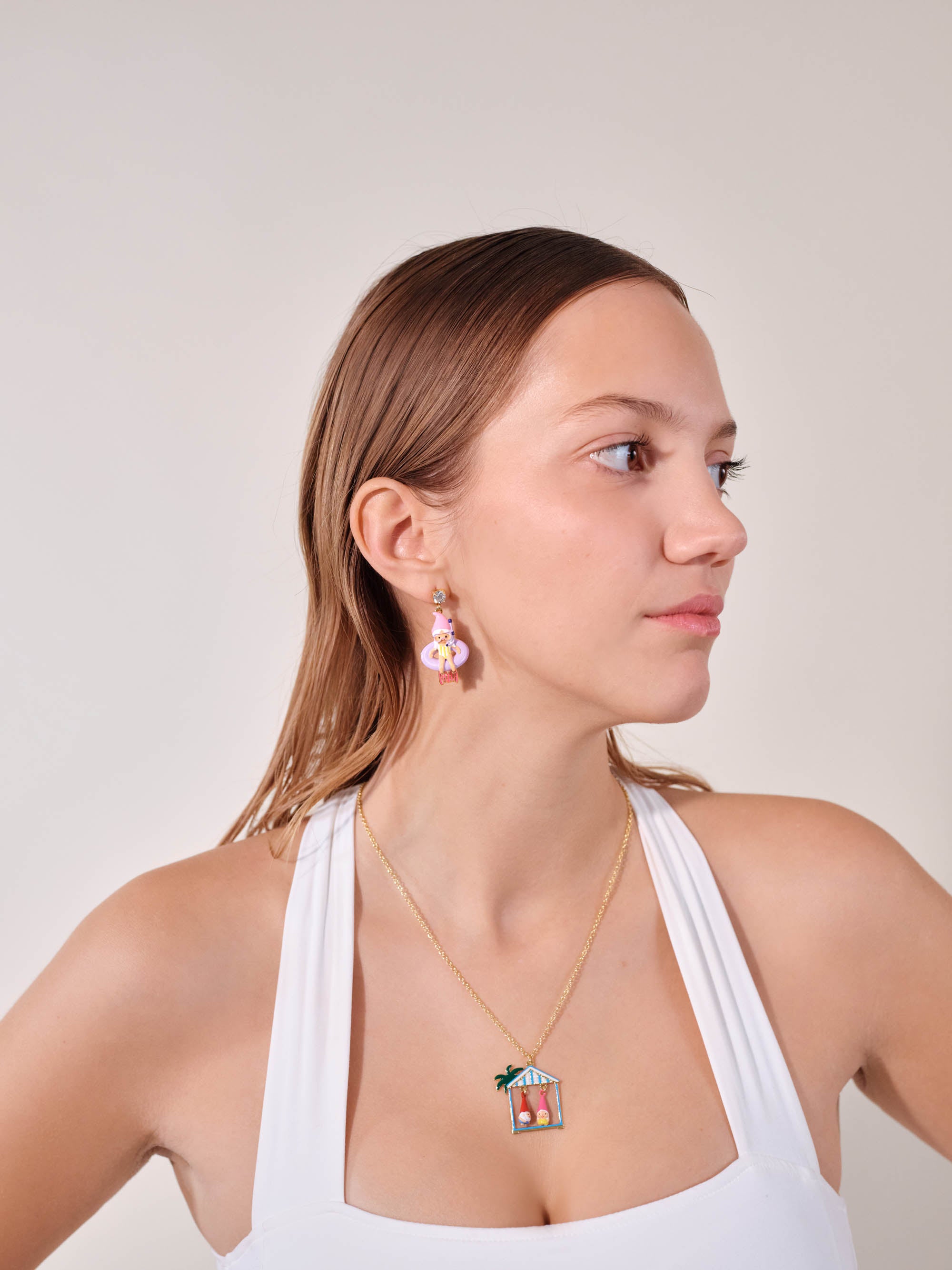 Diving gnome earrings