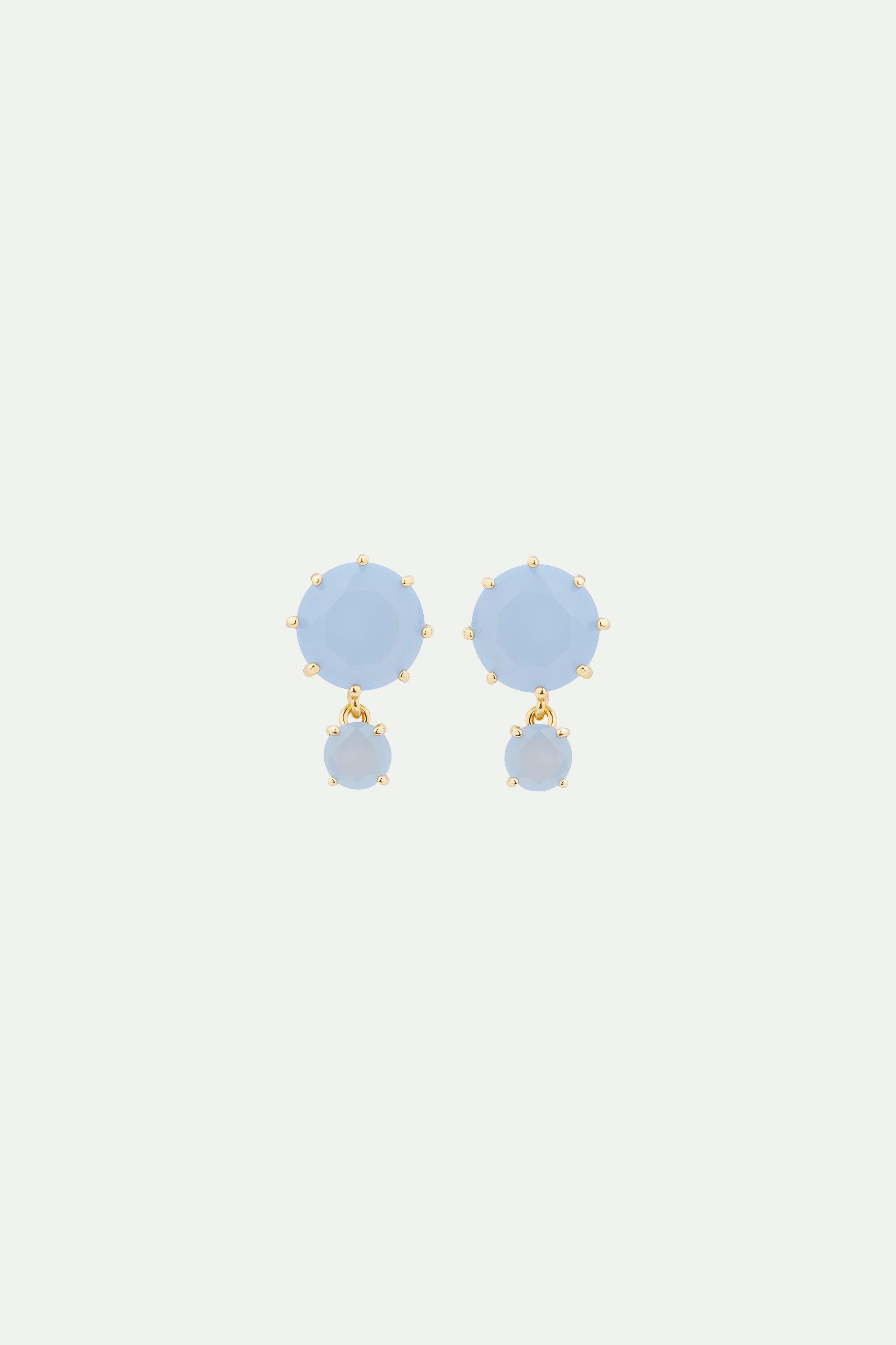 Sky blue Diamantine 2 round stone post earrings