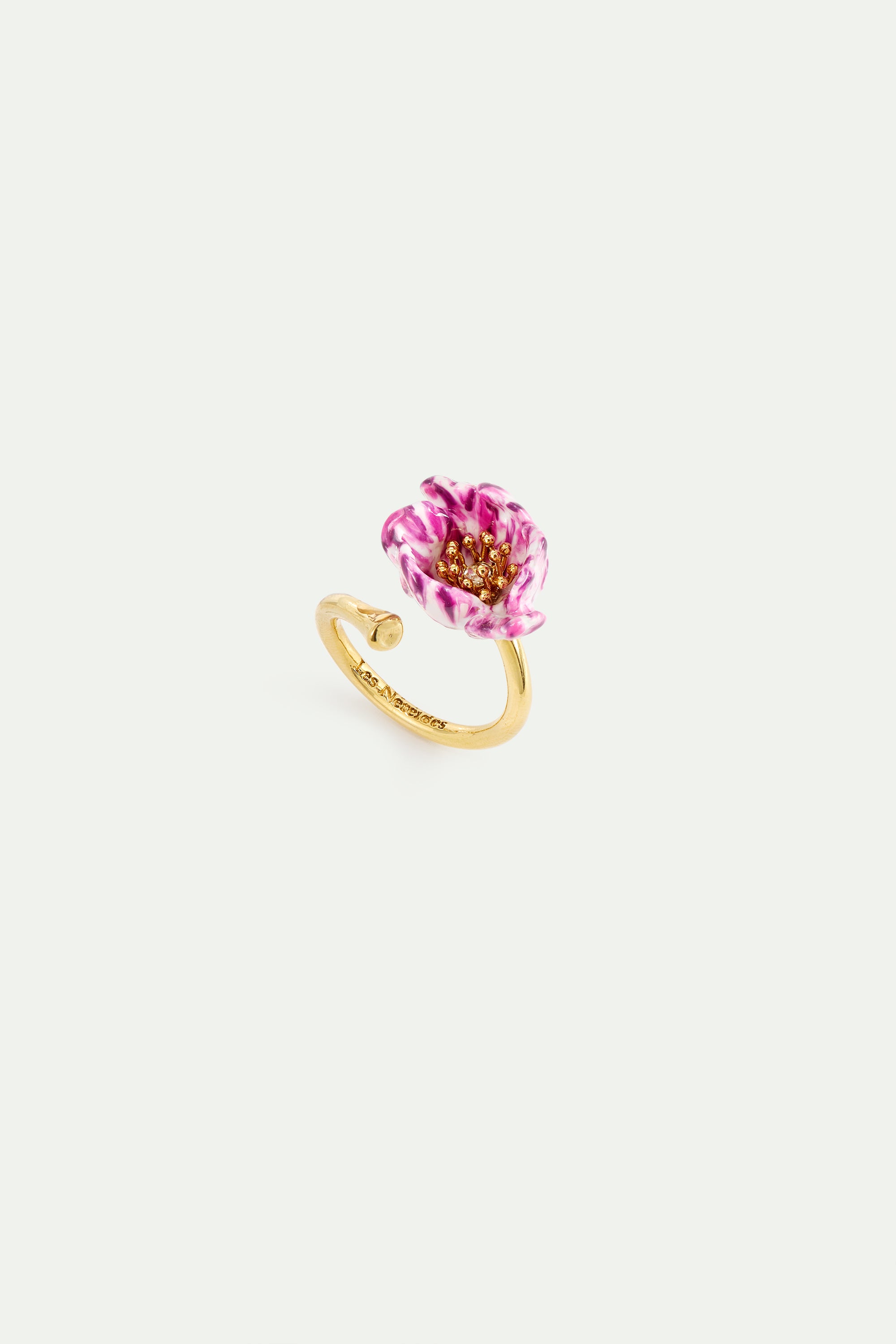 Purple tulip adjustable ring