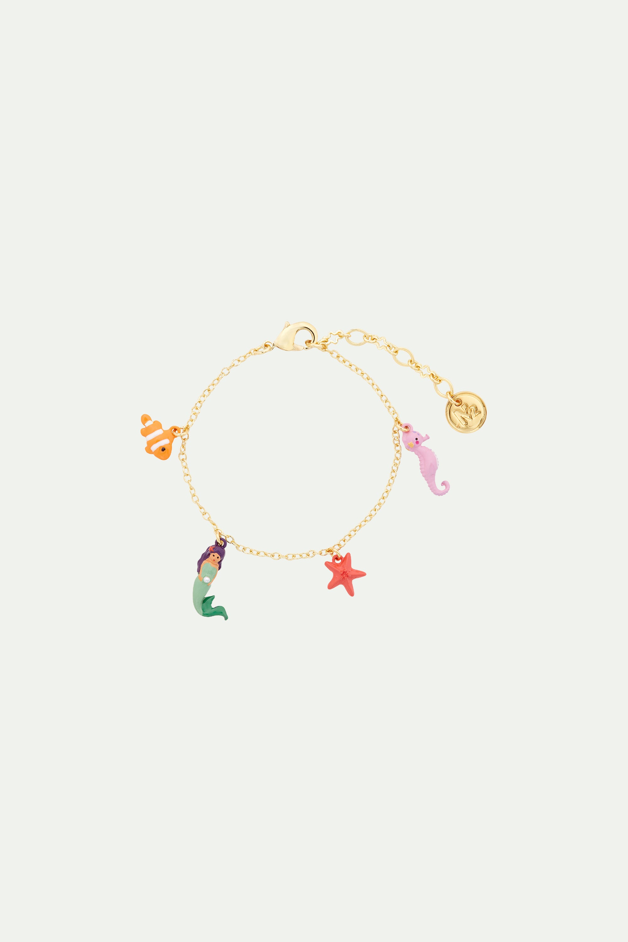 Mermaid and marine animal charm bracelet
