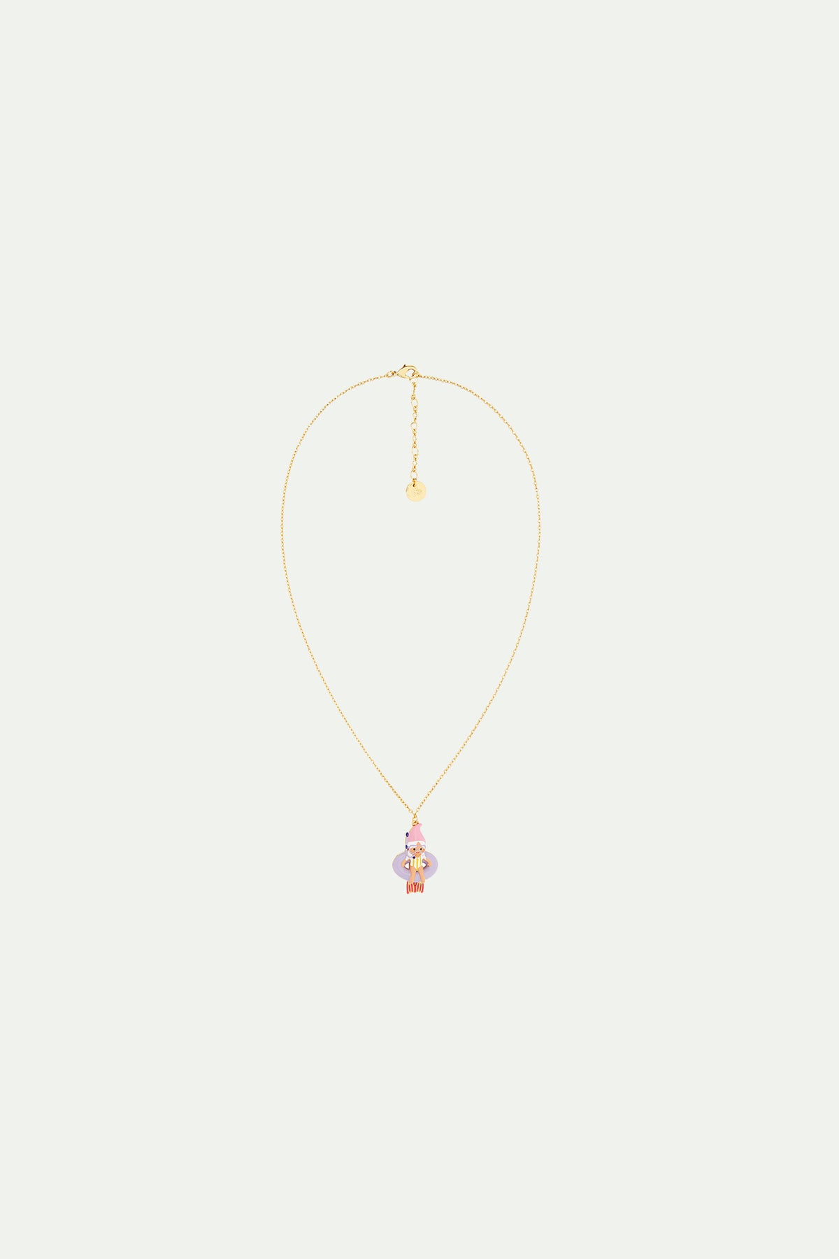 Diving gnome pendant necklace