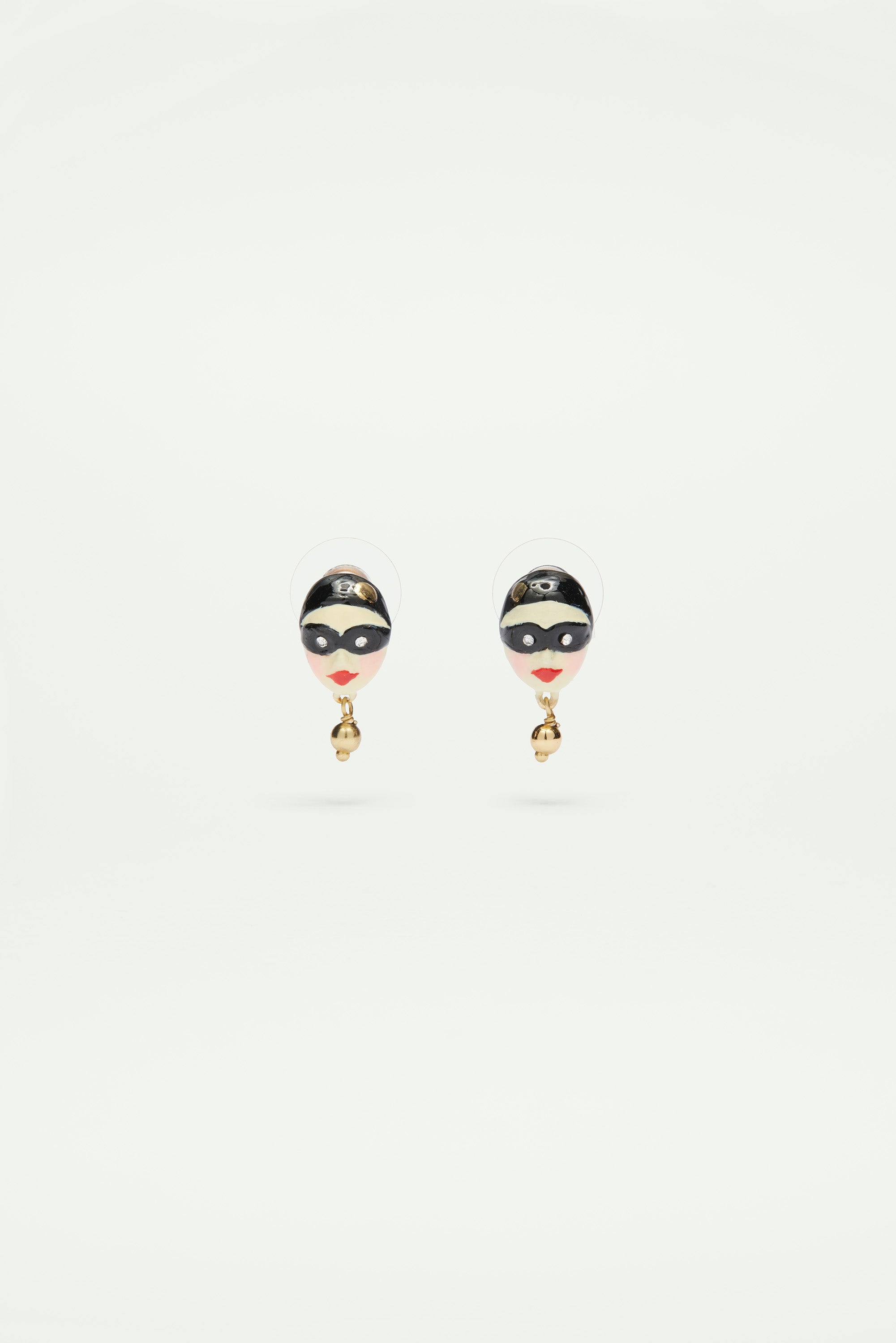 Harlequin head post earrings