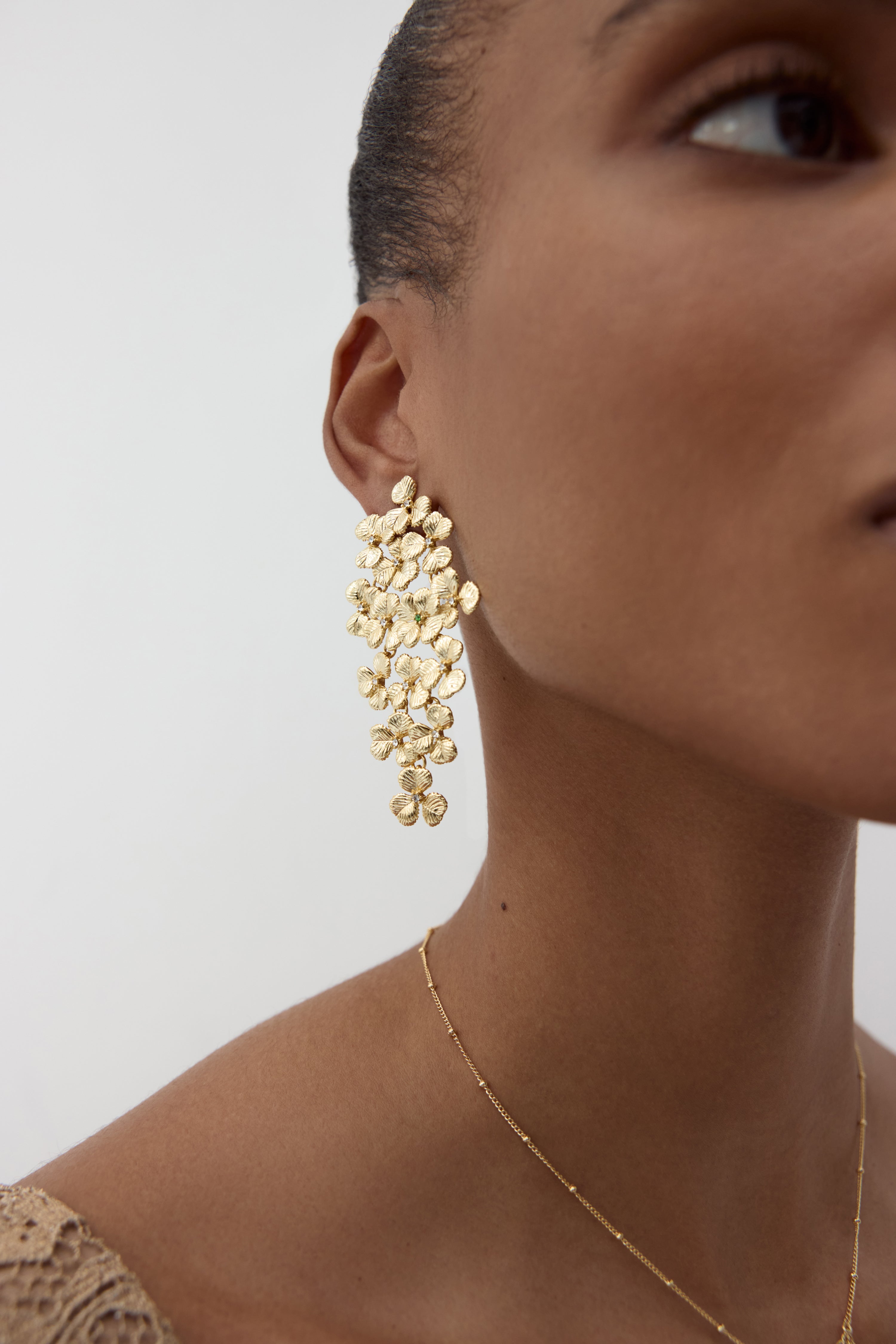 Clover Drop Stud Earrings