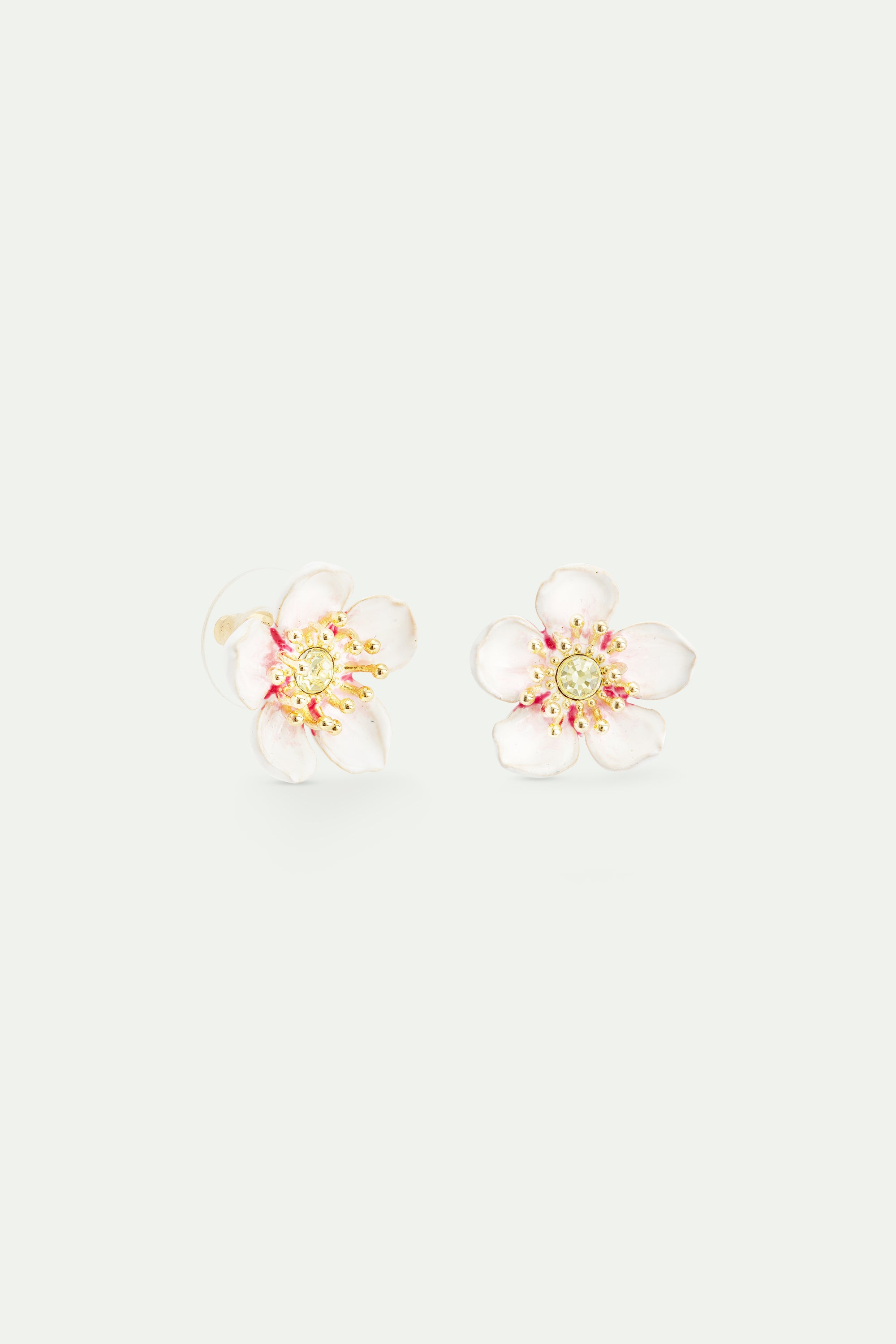 White cherry blossom post earrings