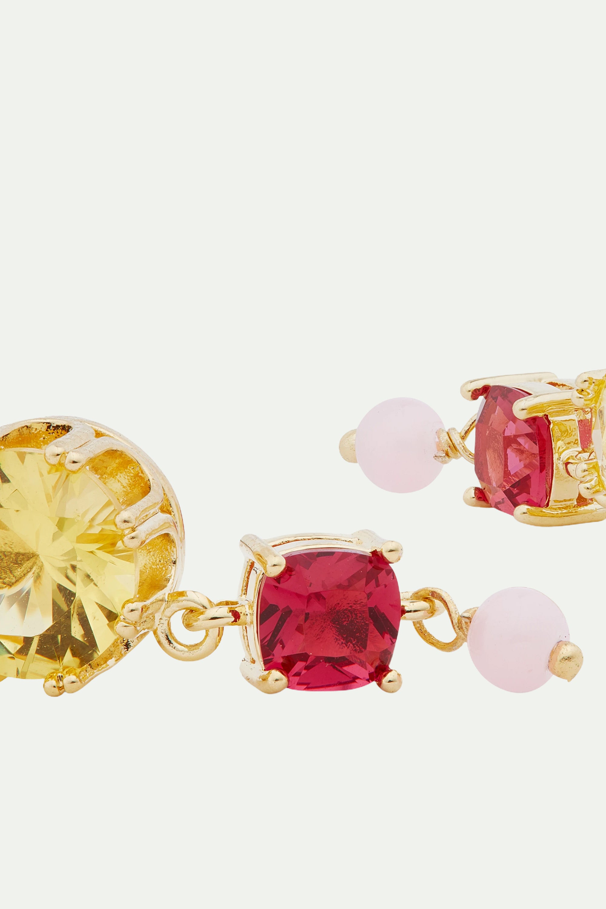 Round and square stone post earrings