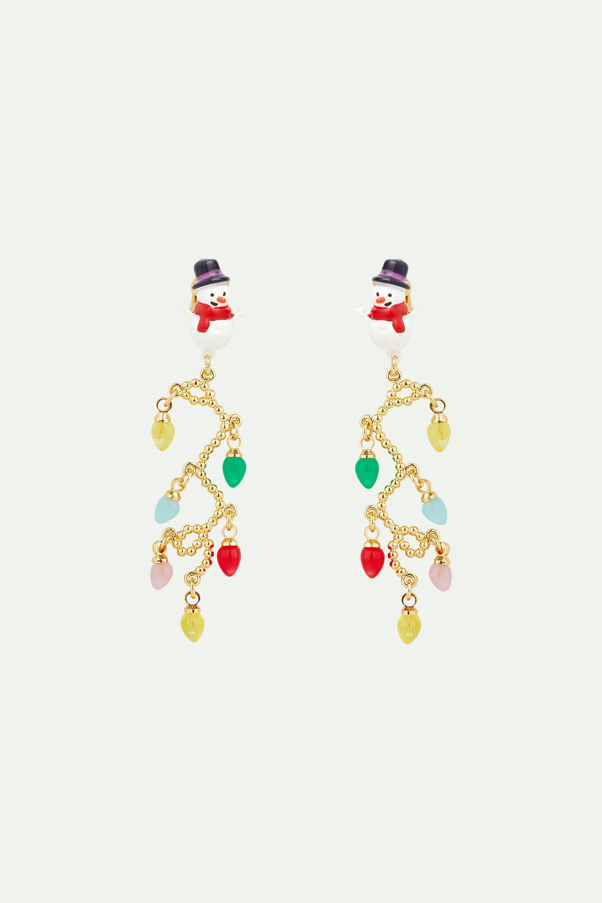 Snowman and fairy light post earrings