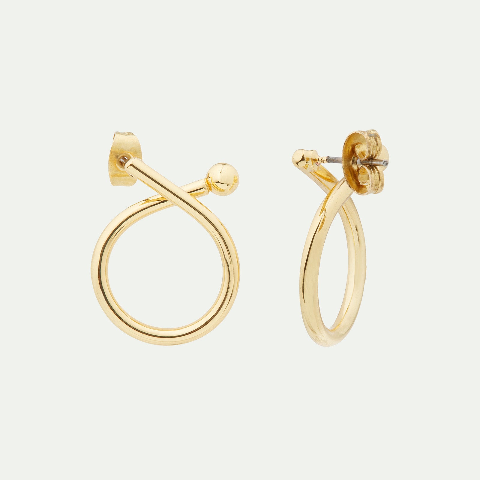 Criss-cross charm hoop earring