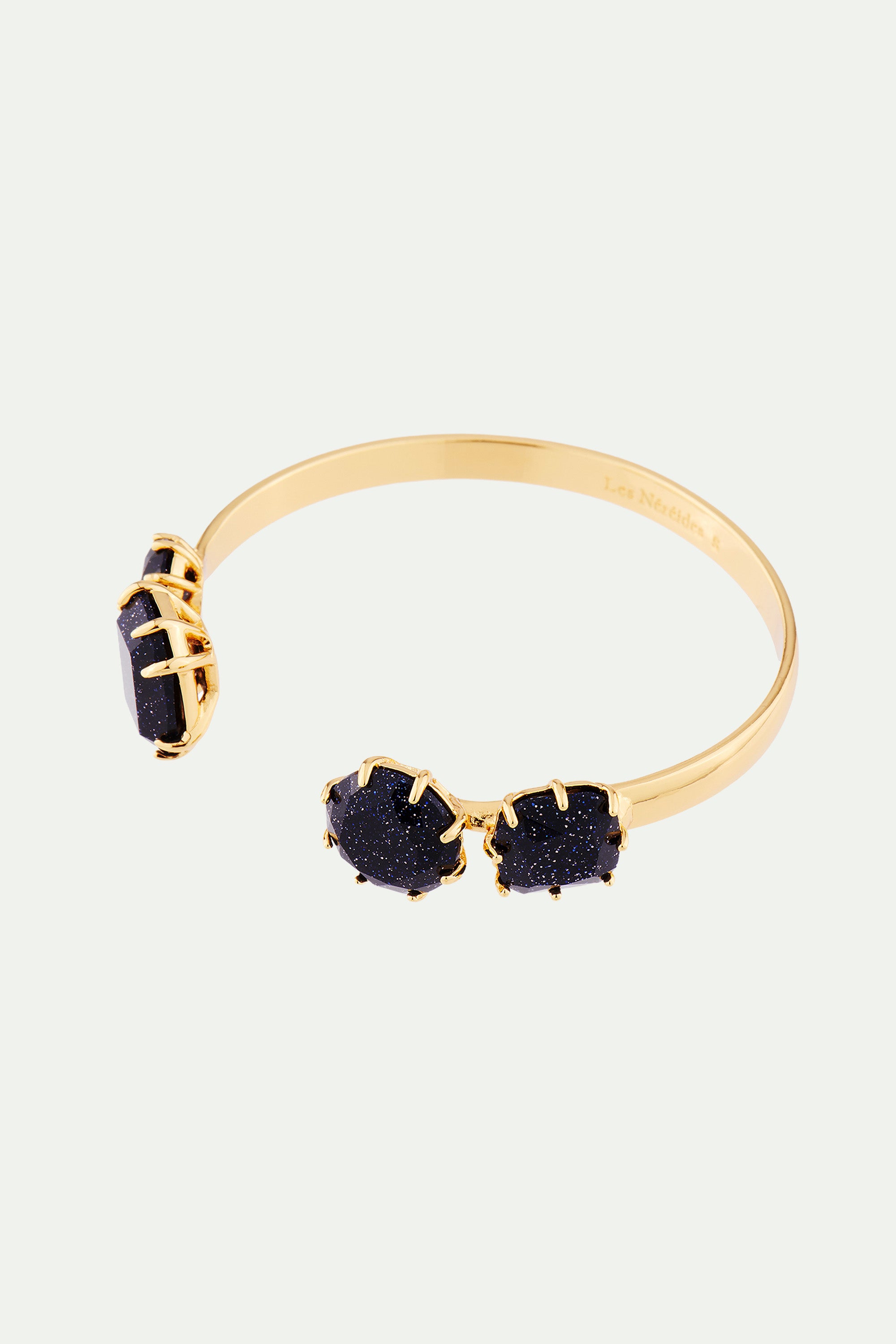 Deep Sparkling Blue 4 Stones La Diamantine Bangle Bracelet