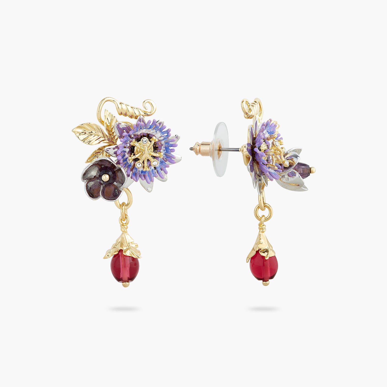 Passionflower dangling earrings