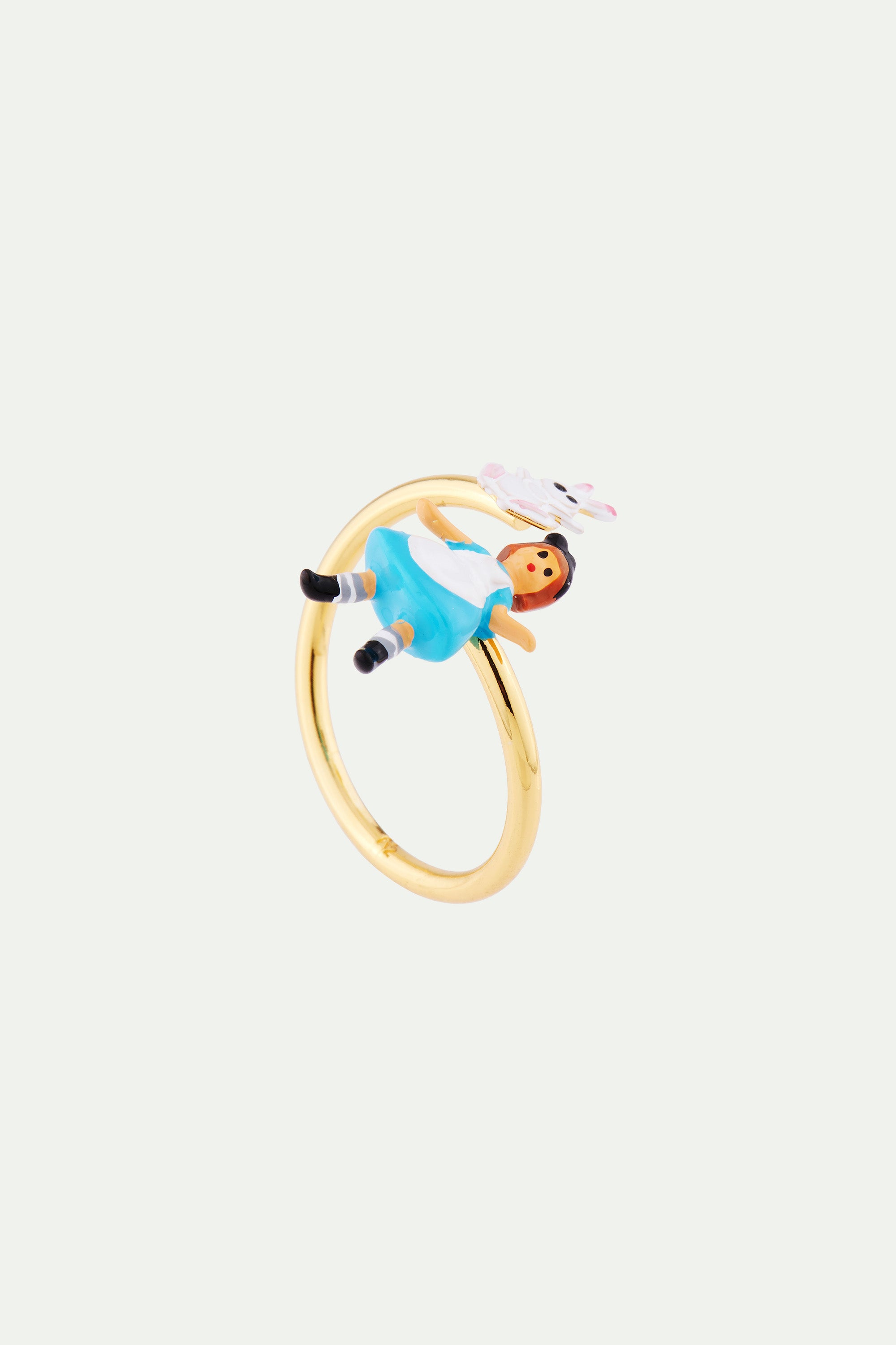 Alice and White Rabbit Adustable Ring