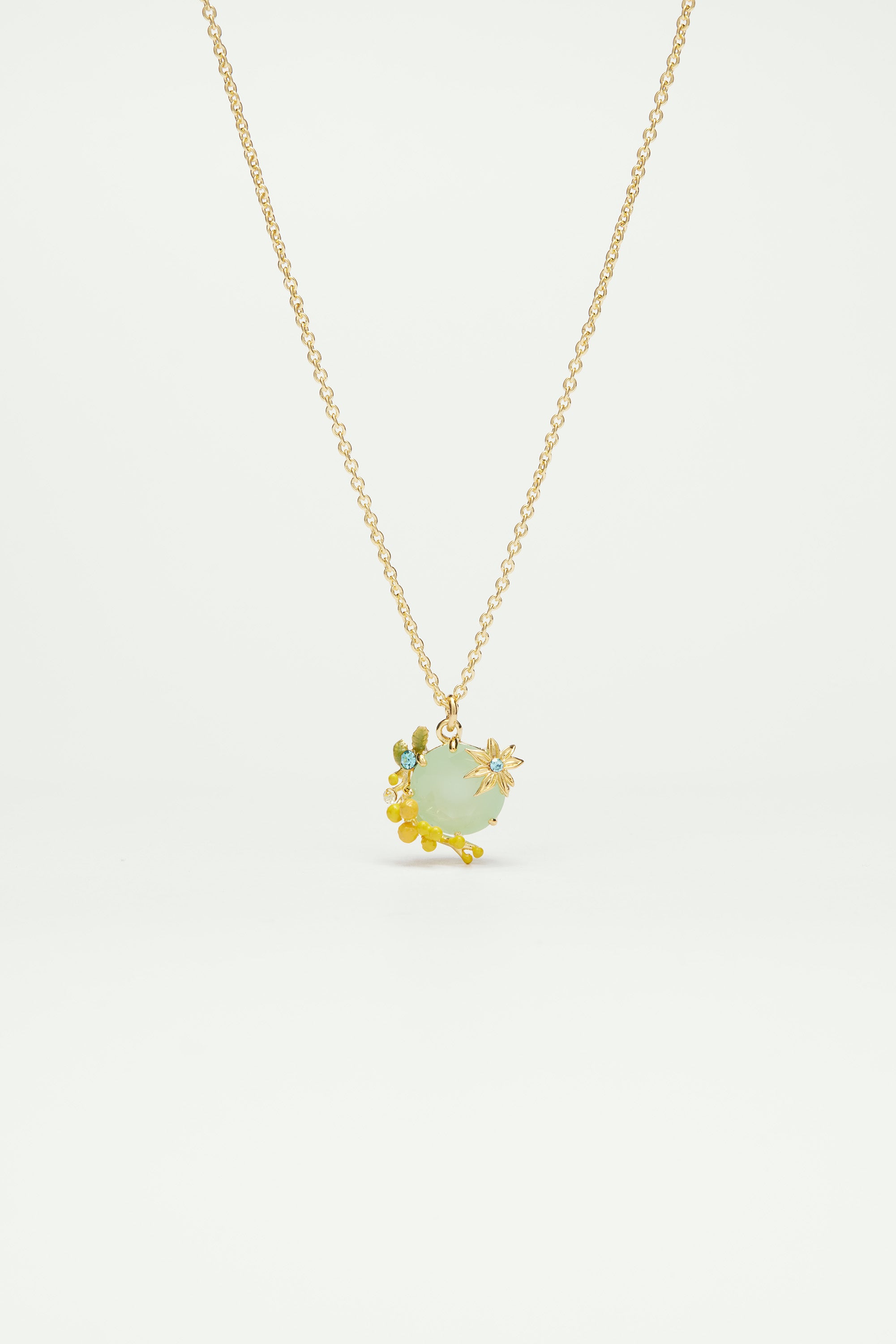 Mimosa and star anise pendant necklace