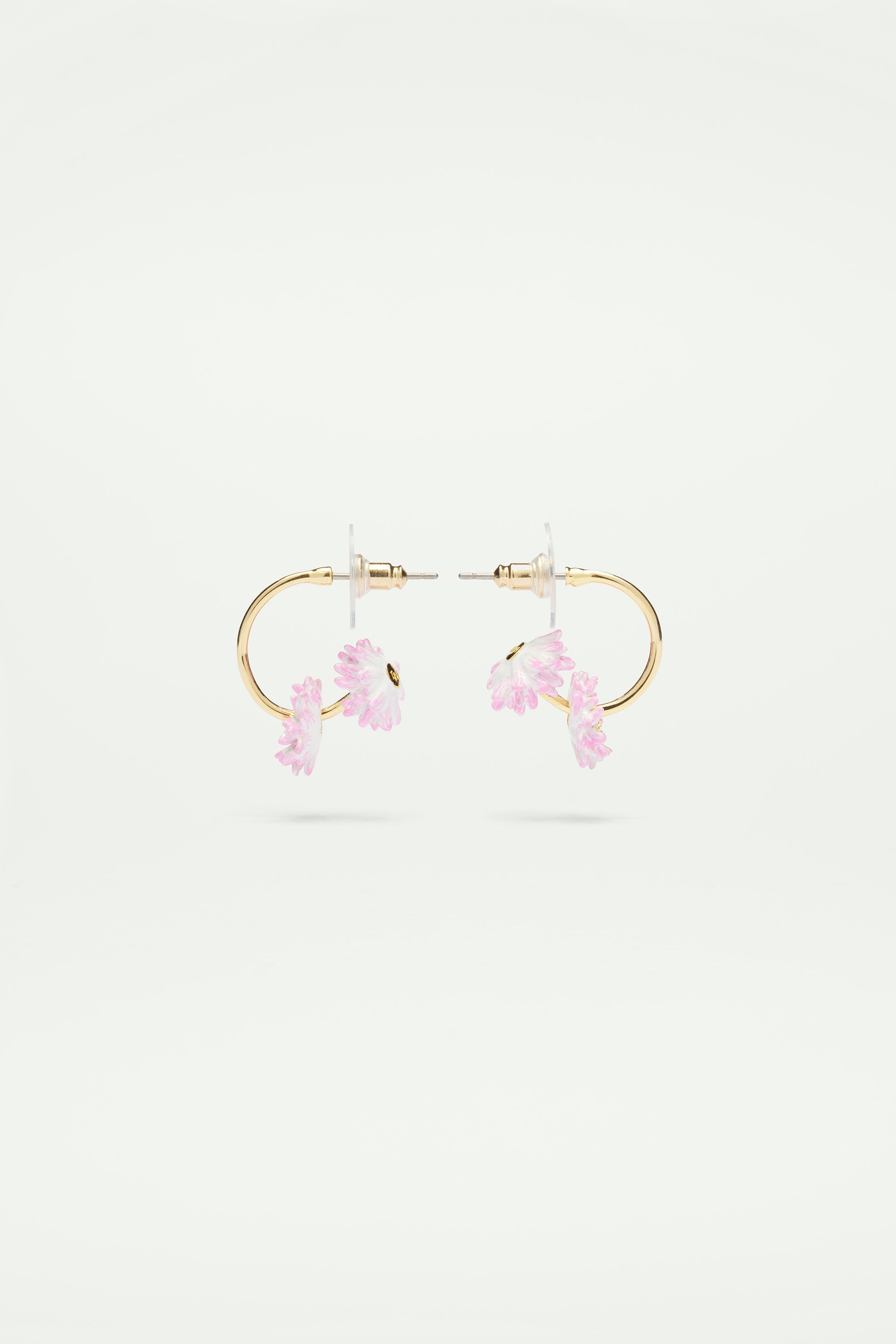 Daisy and hoop post earrings